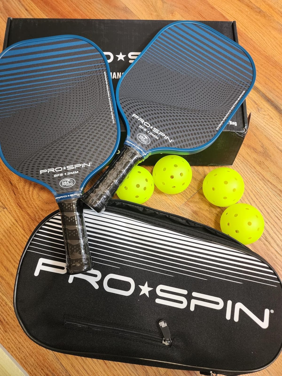 PRO-SPIN Carbon Fiber Pickleball Paddles Set of 2 | Lightweight Pickleball Set with Indoor/Outdoor Balls and Bag – Durable Pickle Ball Paddle Gift for Men, Women & Families customer photo 2