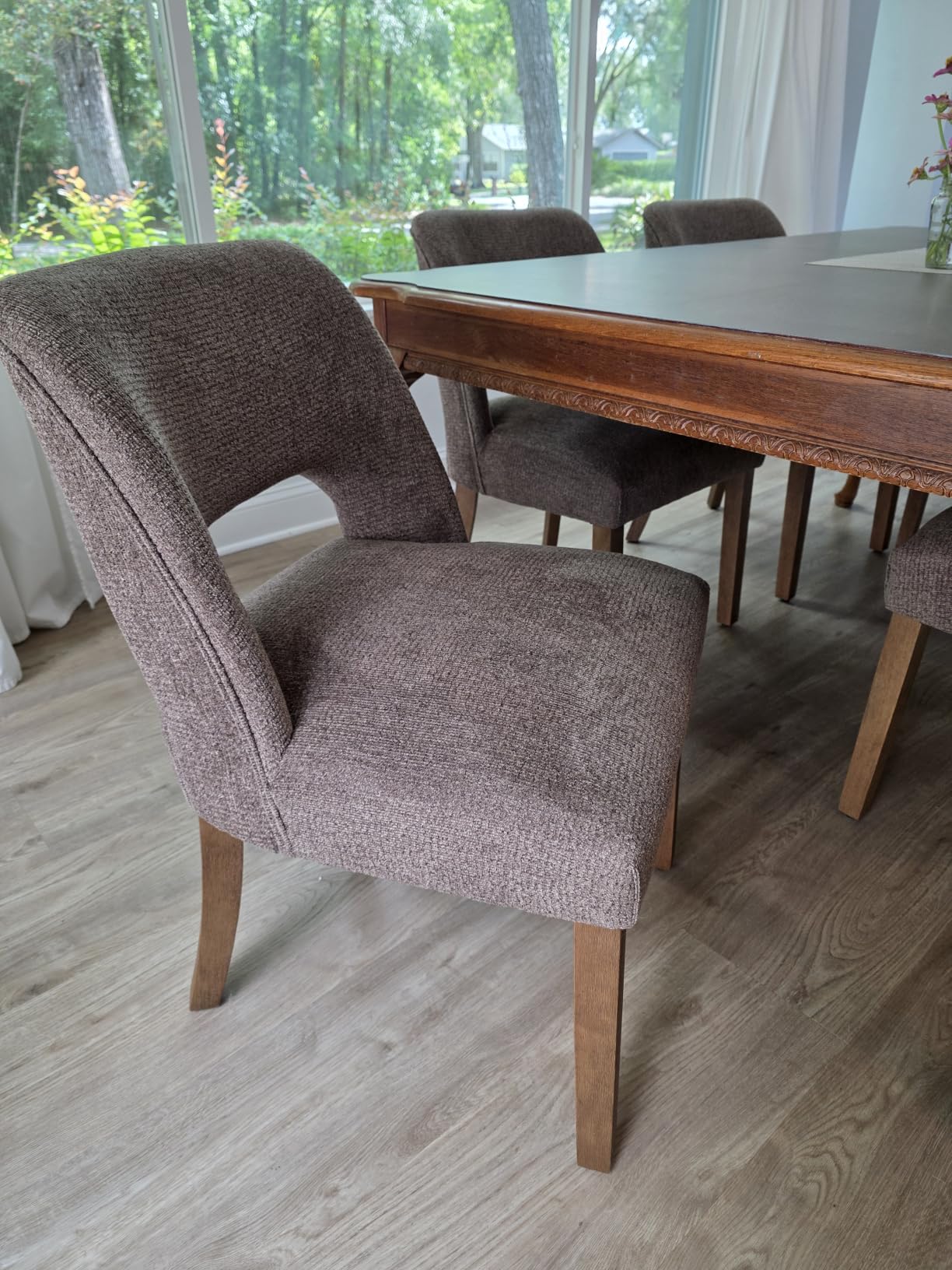 VKNOW Dining Chairs Set of 4, Fabric Dining Chairs, Green customer photo 2