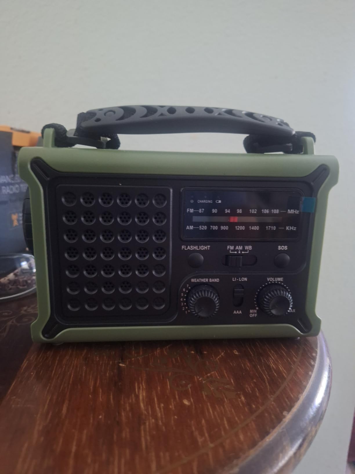 Solar Radio Emergency Hand Crank 12000mAh with Clear Signal | AM FM NOAA Weather Radio Battery Operated with 2-Mode LED Flashlight Cell Phone Charger Dual Outputs SOS customer photo 2