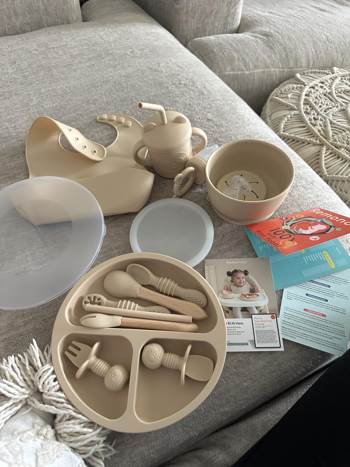 Remonda 23-Piece BPA-Free Silicone Baby Feeding Set | Extra Large Suction Plates, Toddler Bowls, Self Feeding Spoons, and More | Dishwasher Safe | Baby Led Weaning Supplies (Green) customer photo 2