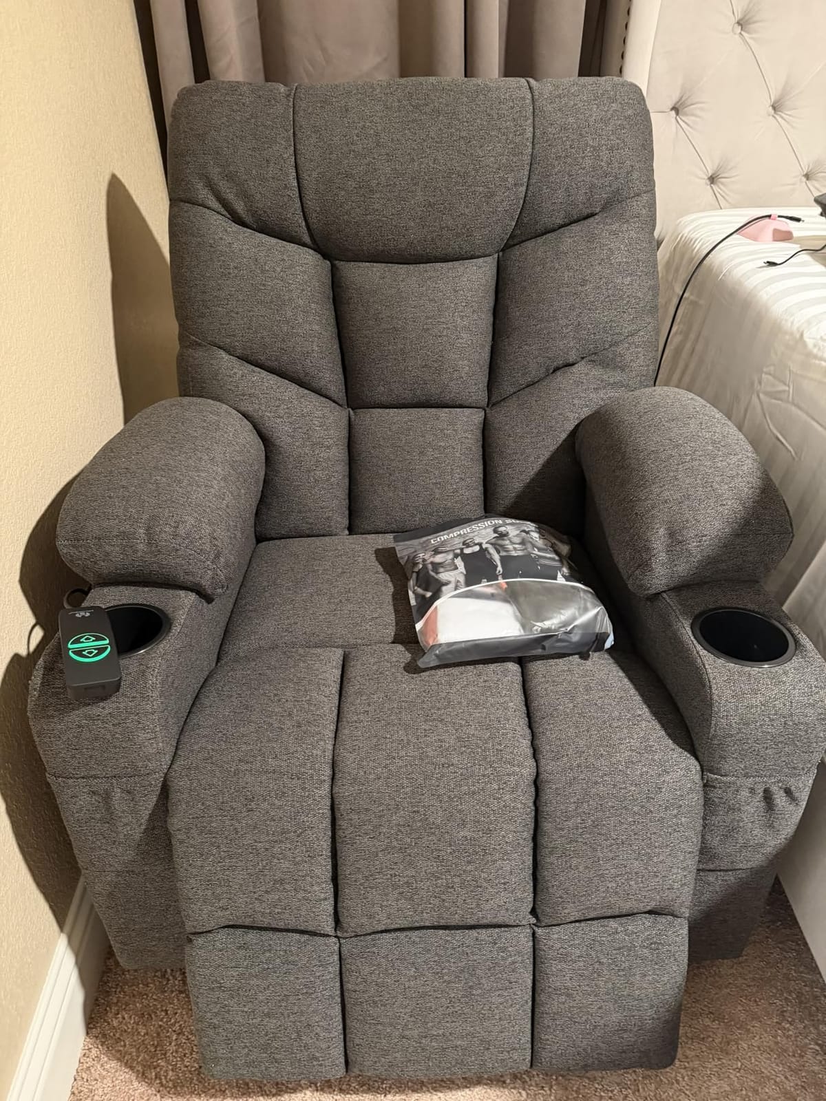 MCombo Power Lift Recliner for Elderly, Fabric R7399(Dark Gray, Large-Wide) customer photo 1