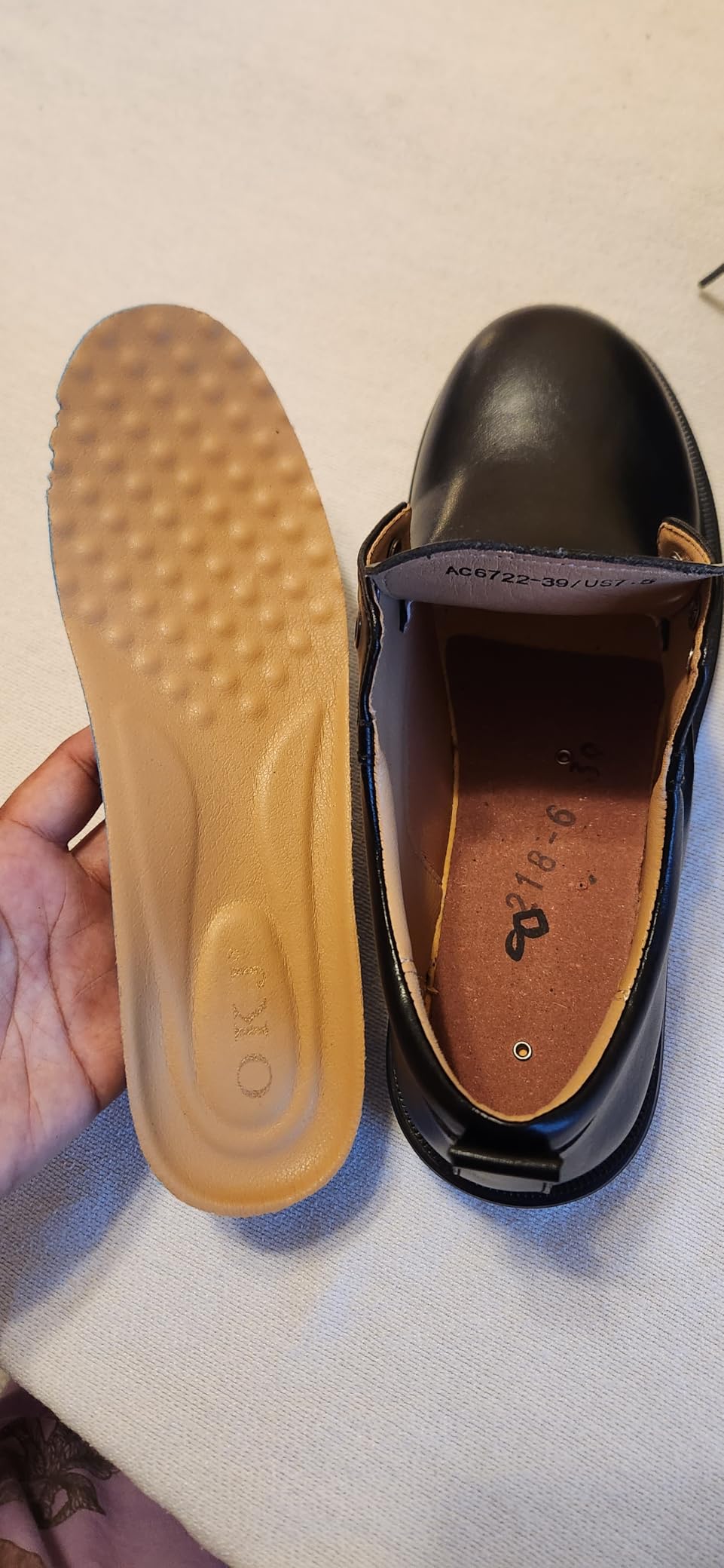 OKJ Oxford Shoes for Women Black Dress Lace Up Formal Work Uniform Shoes customer photo 2
