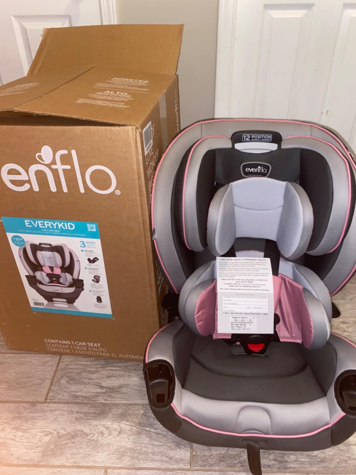 Evenflo EveryKid 3-in-1 Convertible Car Seat (Livingston Gray) customer photo 2