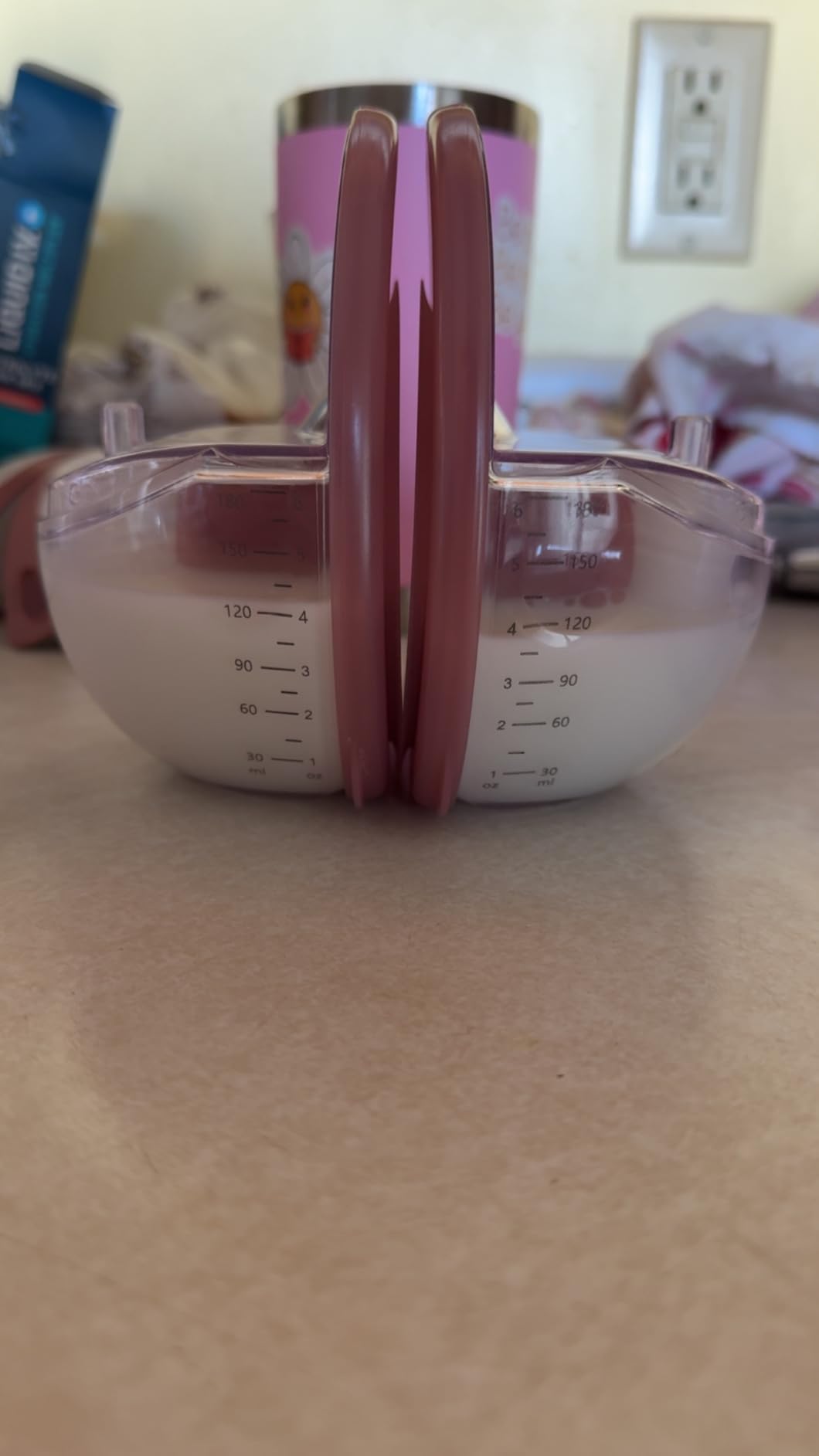 Momcozy M5 Smart APP Controlled Wearable Breast Pump, 2-Pack Cozy Red | Hands-Free and Wireless, 3 Modes 9 Suction Levels, BPA-Free, Portable Lightweight, 24mm Flange customer photo 2