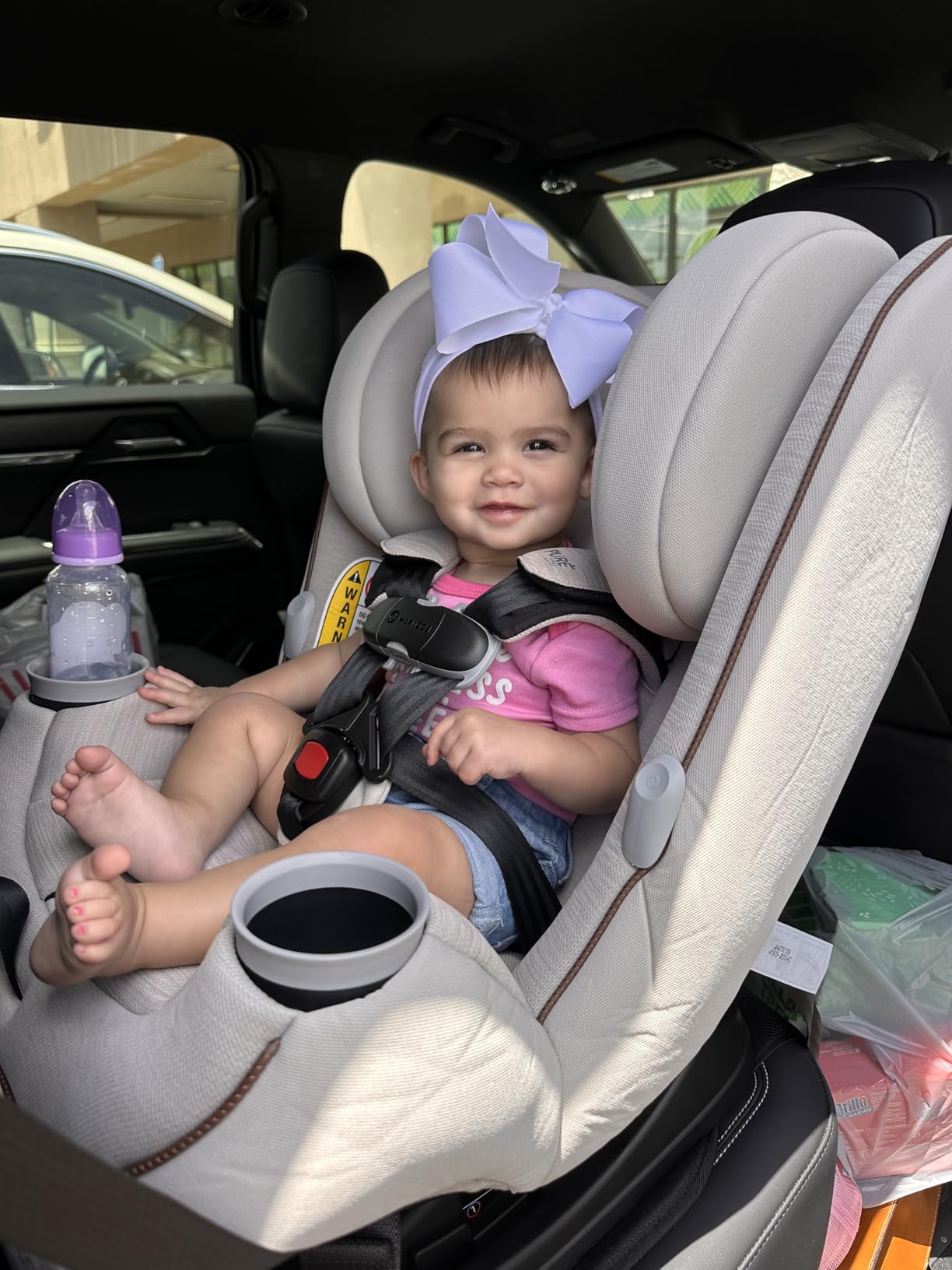 Maxi-Cosi Pria Max 3-in-1 Convertible Car Seat, Infant to Toddler Car Seat, ClipQuick Magnetic Chest Clip, Quick-Install Latch, Machine-Washable Cover, 5-100 lbs, Oyster Shell customer photo 1