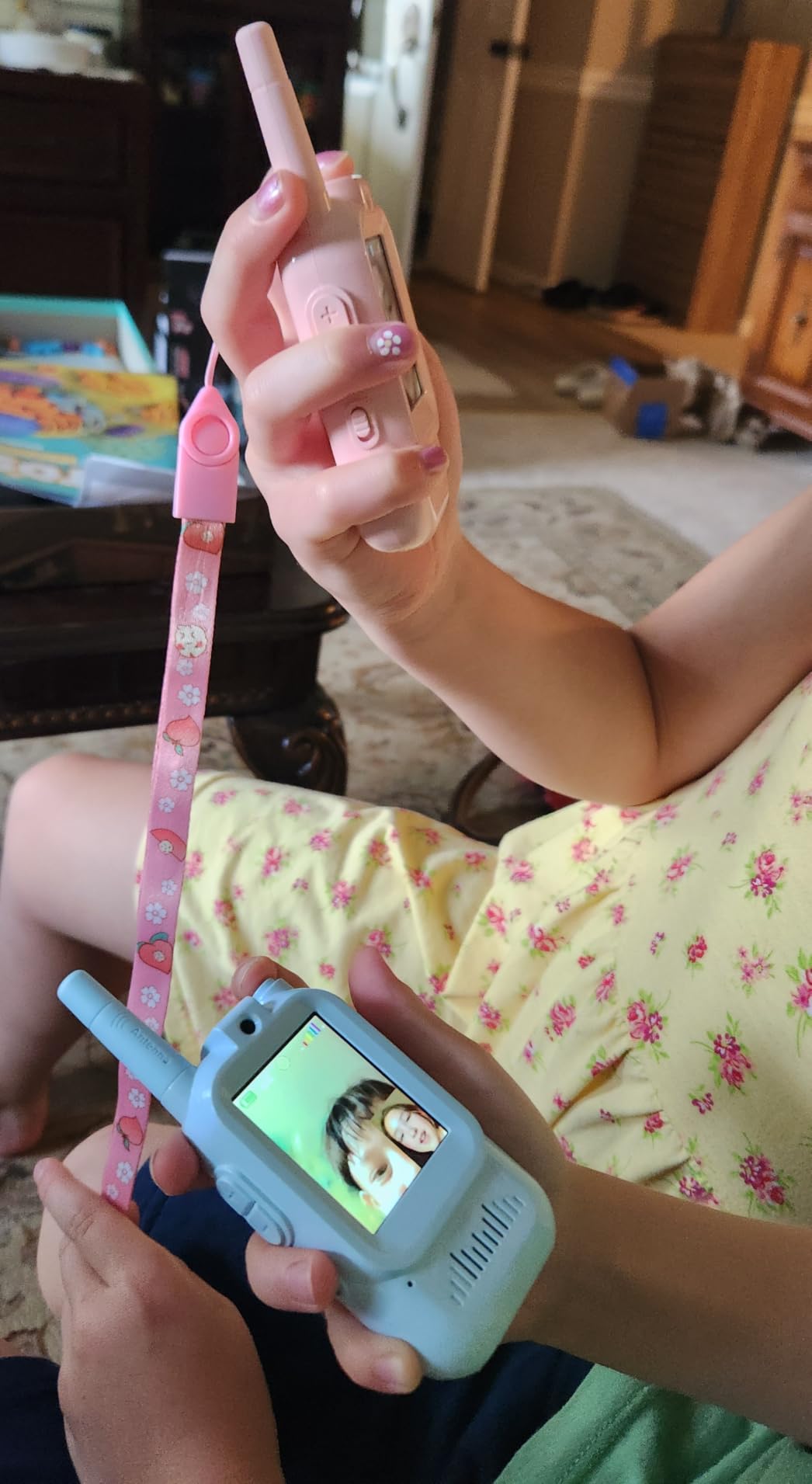 Kids Video Walkie Talkies, 2 Pack Long Range Toy Walkie-Talkie for Kids | Rechargeable, Outdoor Games Toys for Boys Girls Age 3-12, Indoor, Camping, Hiking, Travel, Christmas Birthday Gift(Blue/Pink) customer photo 2