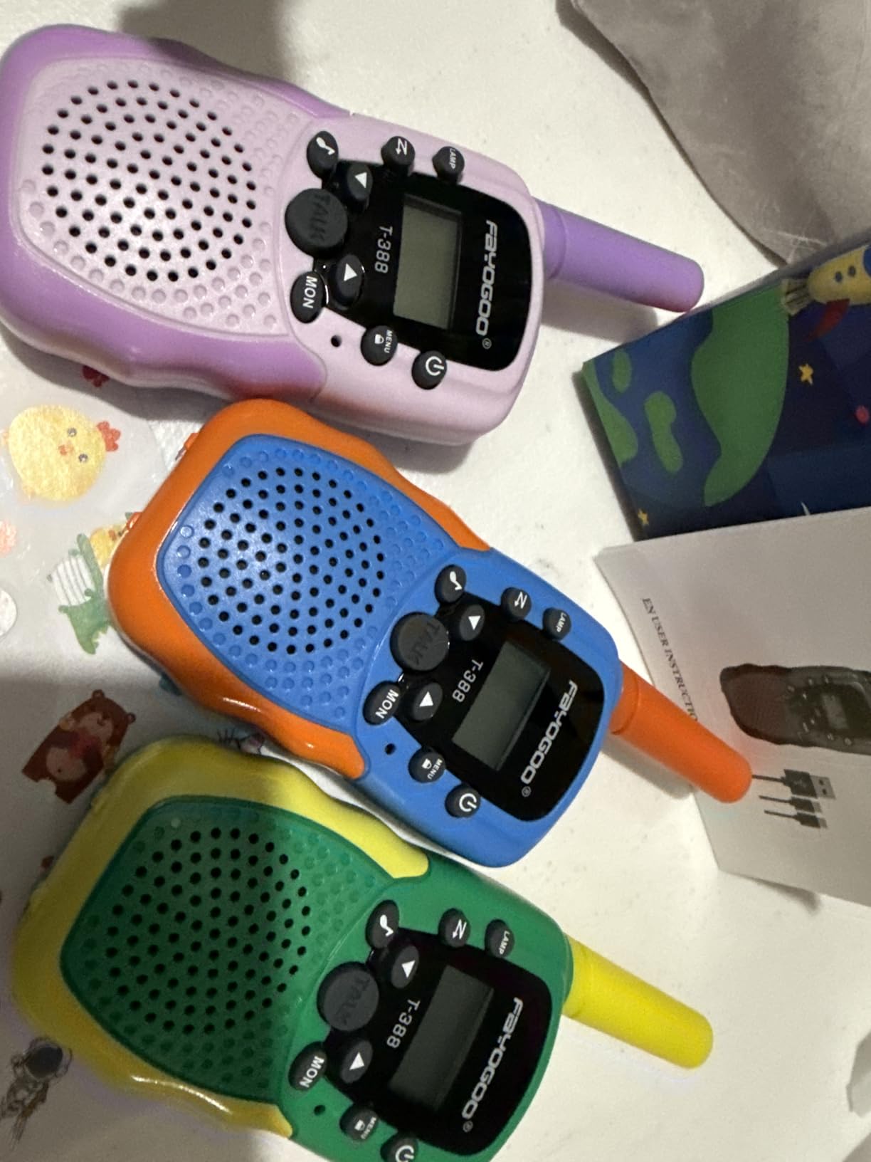 FAYOGOO Walkie Talkies for Kids Long Range 2 Miles, Rechargeable Kids Walkie Talkies 3 Pack with Flashlight, Toys Gifts for 3-12 Year Old Boys Girls, Christmas Birthday Gifts Ideas Present customer photo 1