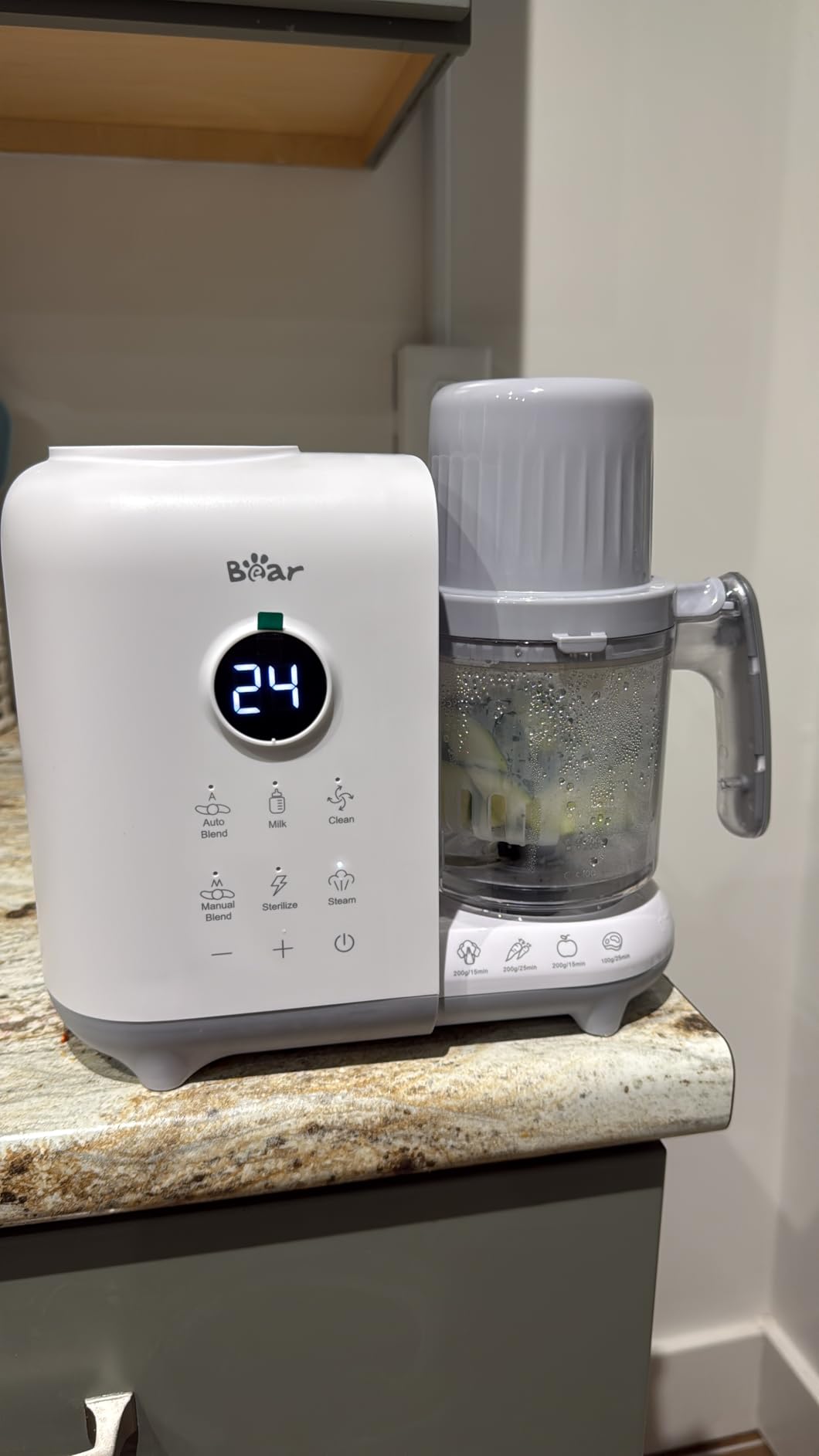 Bear Baby Food Maker Steamer&Blender with Dual-Layer Steam Baskets, 18.5oz | OneStep Baby Food Processor Puree Maker Grinder Mills Bottle Warmer, Sterili-zing for Healthy Homemade Baby Puree, BPA-Free customer photo 1