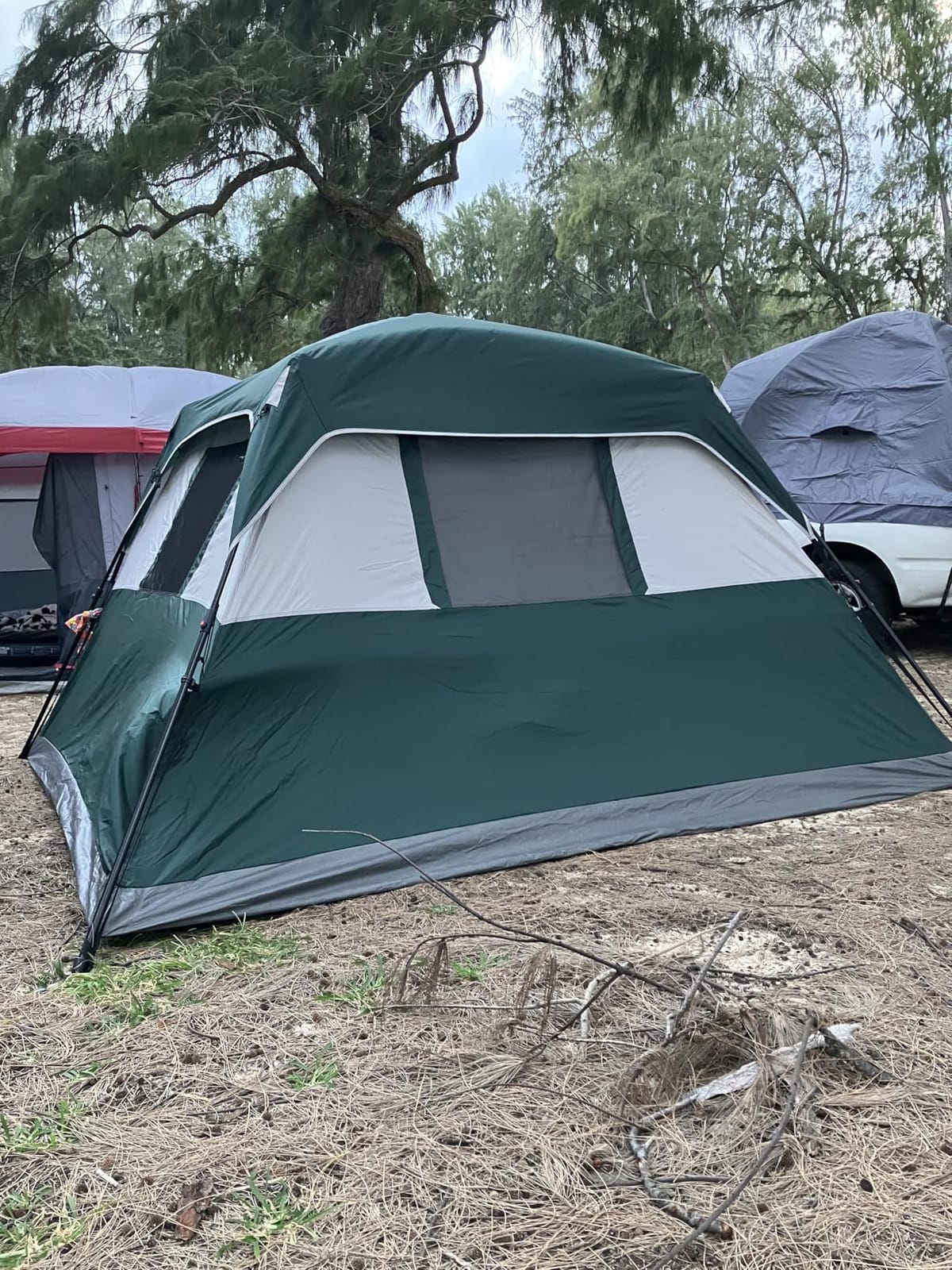 Instant 6 Person Tent for Camping with Rainfly, Under 60s Setup, 10 x 9ft | Fits 2 Queen Air Mattresses, 1200mm Waterproof, 360° Ventilation, PFAS-Free Fabric and Carry Bag for Family, Camping & Hiking customer photo 2