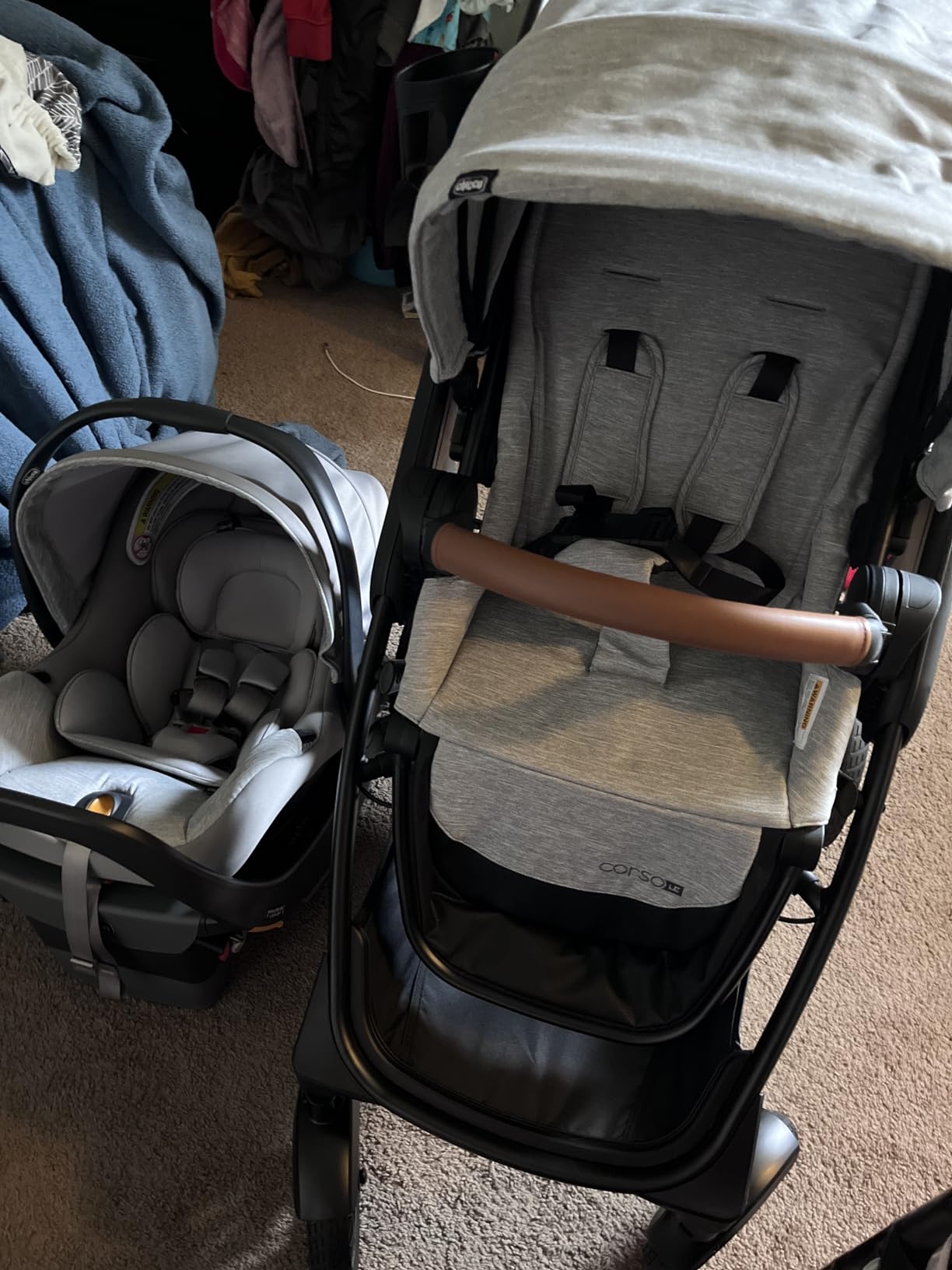 Chicco Corso LE ClearTex Modular Travel System with KeyFit Infant Car Seat | Canyon/Grey, baby travel stroller, 4 strolling modes, fits 4-30 lbs, newborn insert, one-hand compact fold customer photo 1
