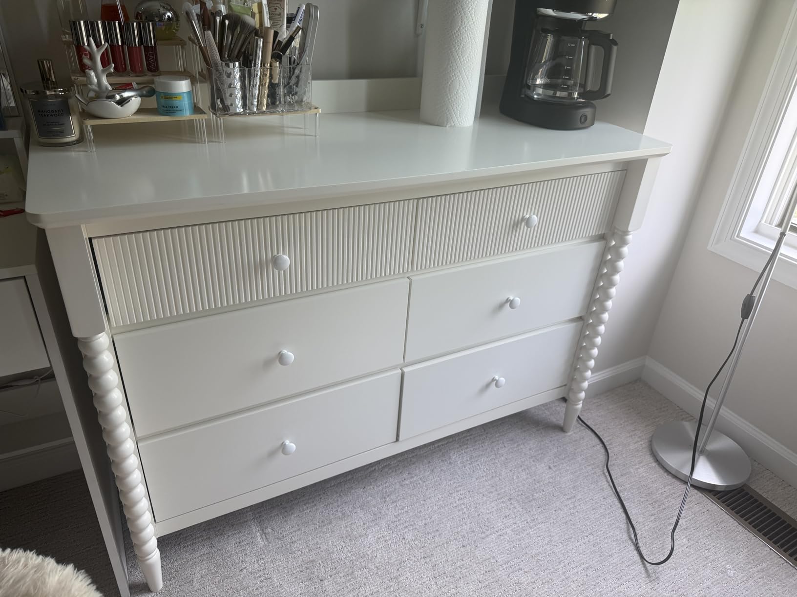JOINICE White Nursery Dresser for Kids Bedroom, 6 Drawers for Storage | Jenny Lind Spindle Legs Dresser, Baby Clothes Organizer for Toddlers, Children's Room, Anti-tip Kit for Safety customer photo 1