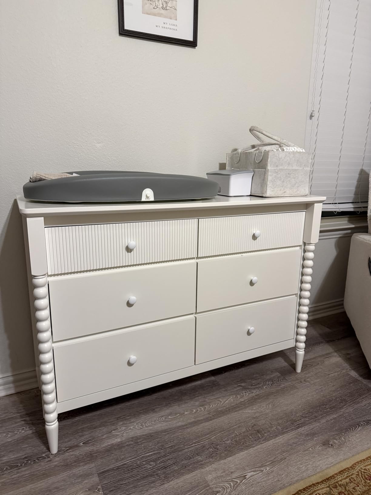 JOINICE White Nursery Dresser for Kids Bedroom, 6 Drawers for Storage | Jenny Lind Spindle Legs Dresser, Baby Clothes Organizer for Toddlers, Children's Room, Anti-tip Kit for Safety customer photo 2