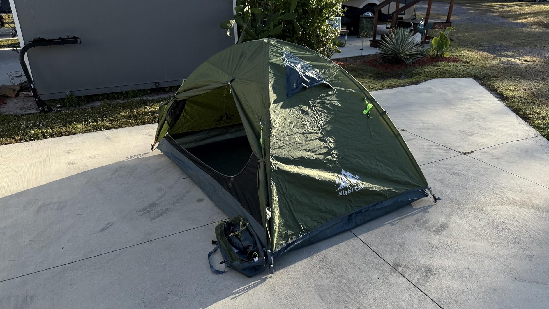 Night Cat 2-Persons Backpacking Tent: Waterproof Lightweight Camping Tent for Two People Hiking Outdoor Mountain with Aluminum Poles and Rainfly Green customer photo 1