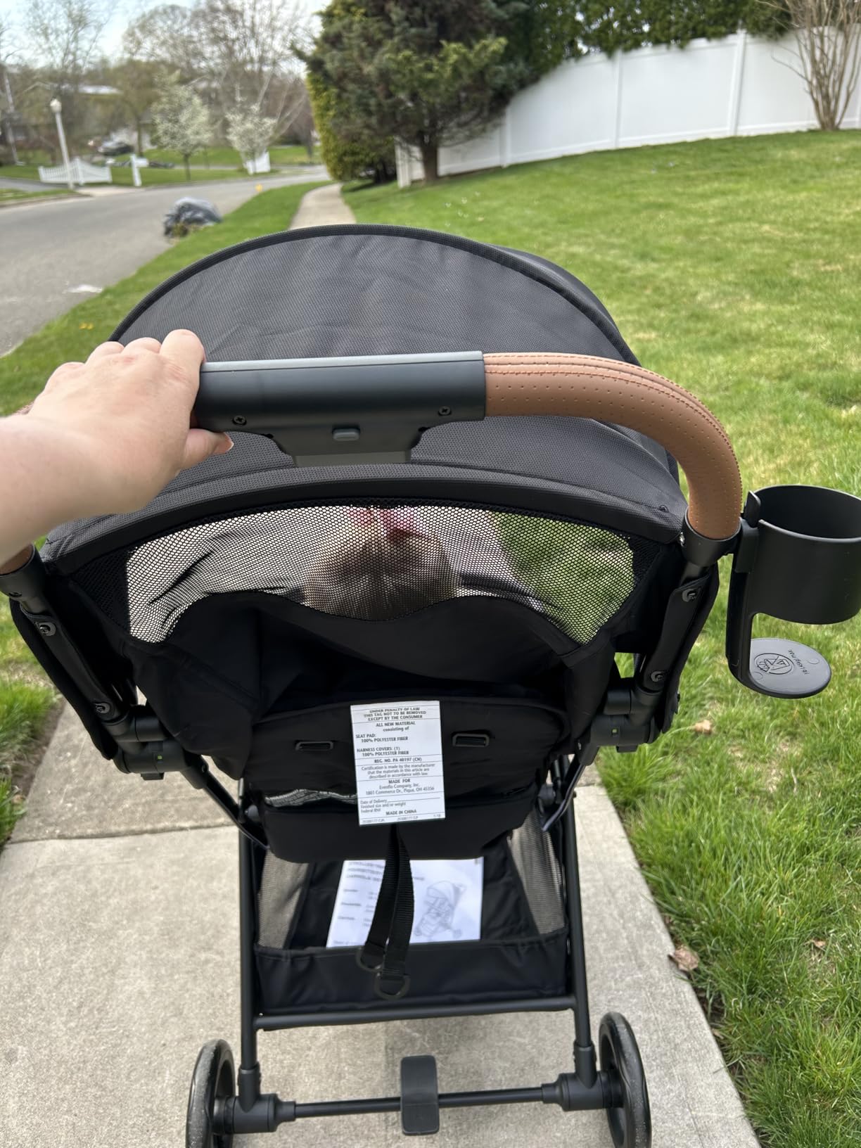 Evenflo Otto+ Travel System w/LiteMax Infant Car Seat | Lightweight, One Hand Gravity Fold, Rear-Facing Mode 3-30lbs, Stroller use up to 55 lbs (Caramel Tan) customer photo 1