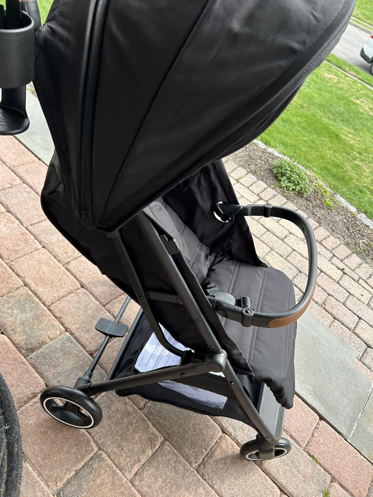 Evenflo Otto+ Travel System w/LiteMax Infant Car Seat | Lightweight, One Hand Gravity Fold, Rear-Facing Mode 3-30lbs, Stroller use up to 55 lbs (Caramel Tan) customer photo 2