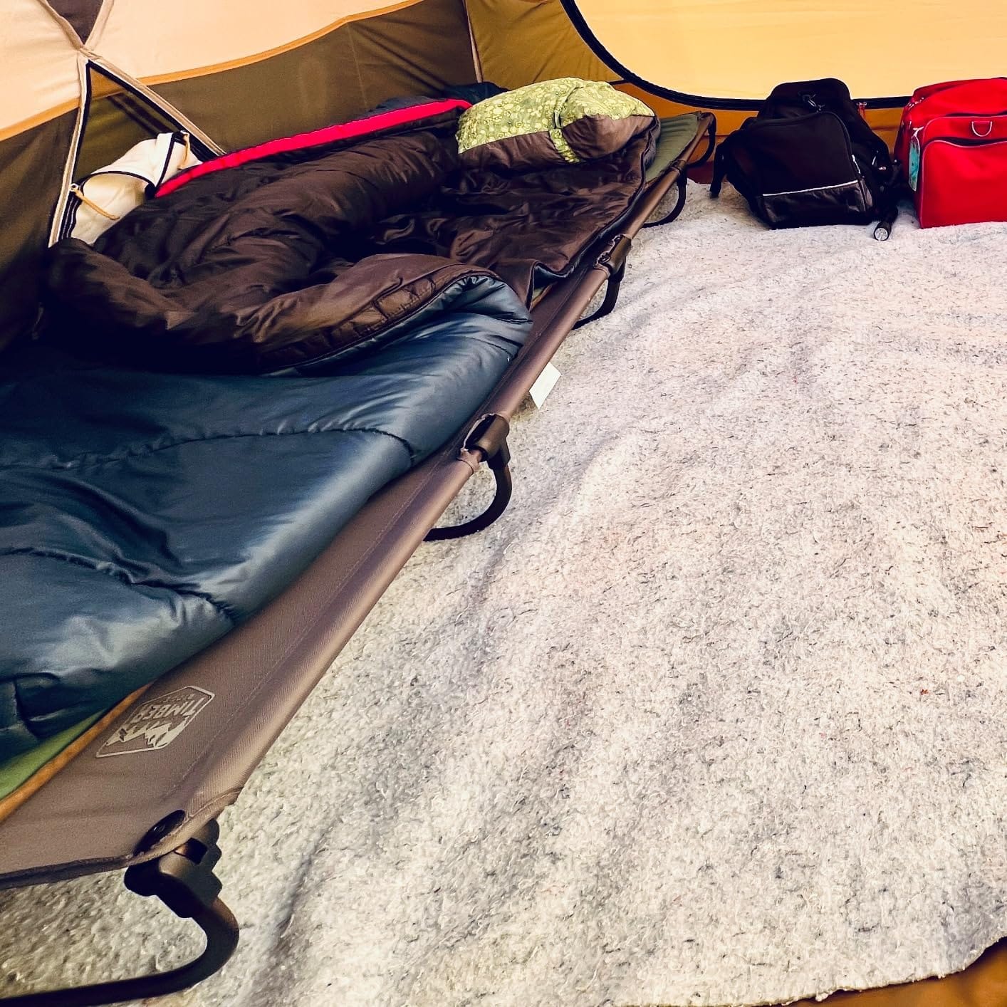 TIMBER RIDGE 20-Second Quick Set-Up Camping Cot, Aluminum Folding Cot | Lightweight Folding Bed Zipper Closure, Portable Carry Bag Included for Camping, Travel and Outdoors, Support up to 225lbs customer photo 2
