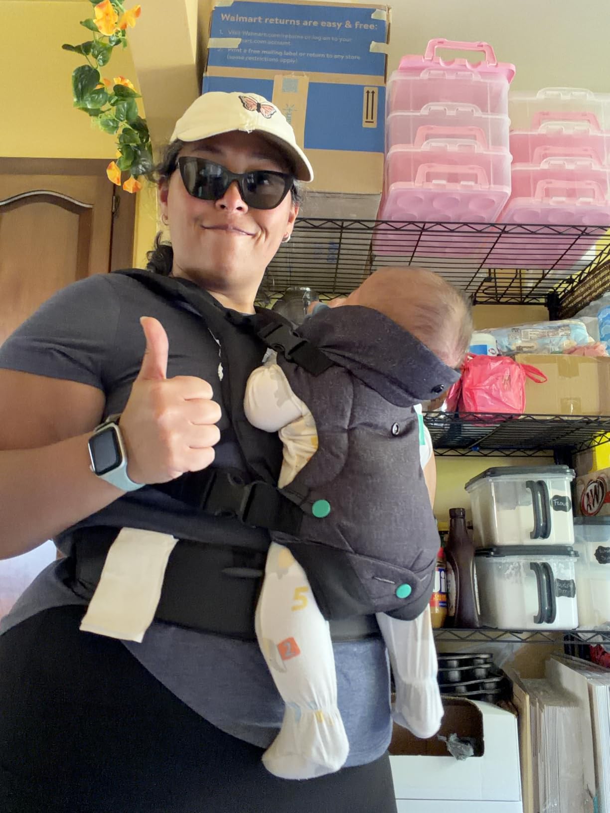 Infantino Flip Luxe 4-in-1 Baby Carrier Ergonomic 7-35 lbs, Onyx | Updated Lumbar Support, Premium Herringbone Fabric, Elevated Accents customer photo 2