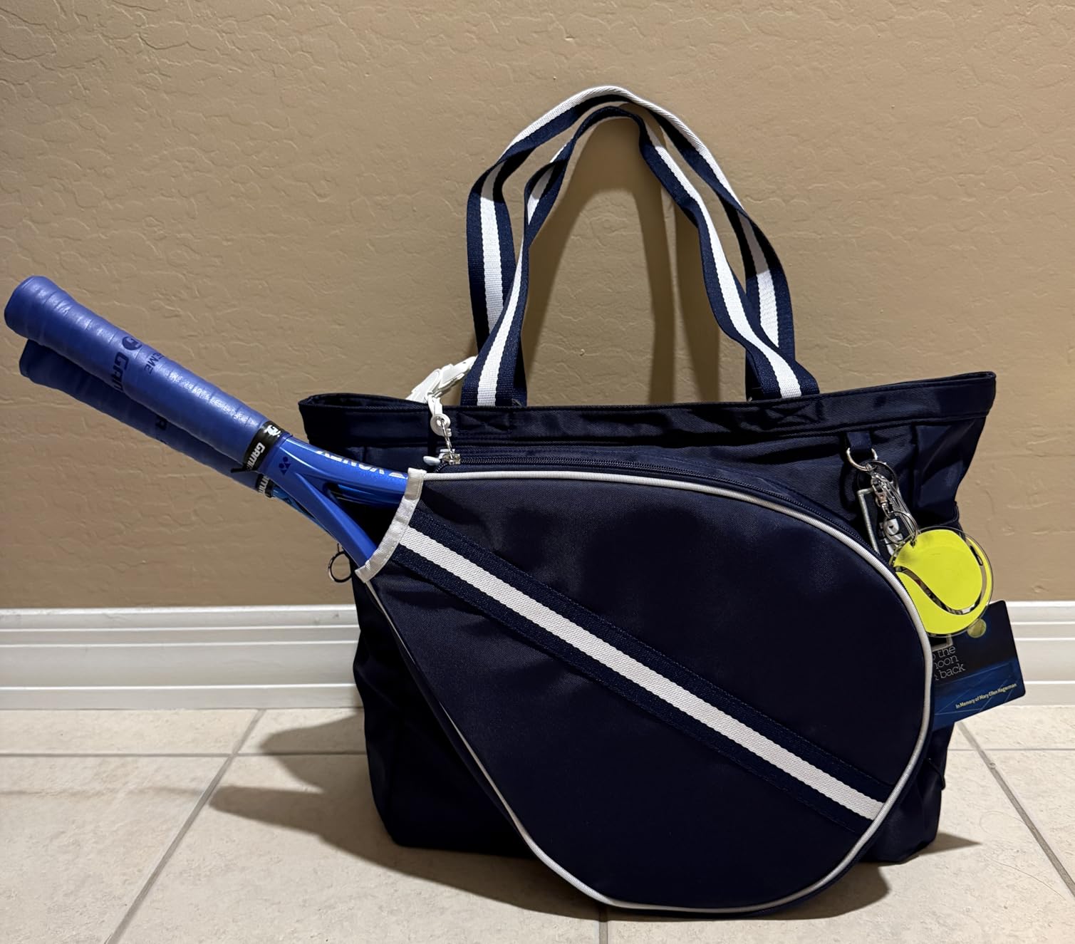 Tennis Bag for Women Men Tote Bag with Shoe Compartment & Wet Pocket, Fits 2 Rackets & 15.6” Laptop, Durable Sports Gym Overnight Weekender Bag with Fence Hook customer photo 2