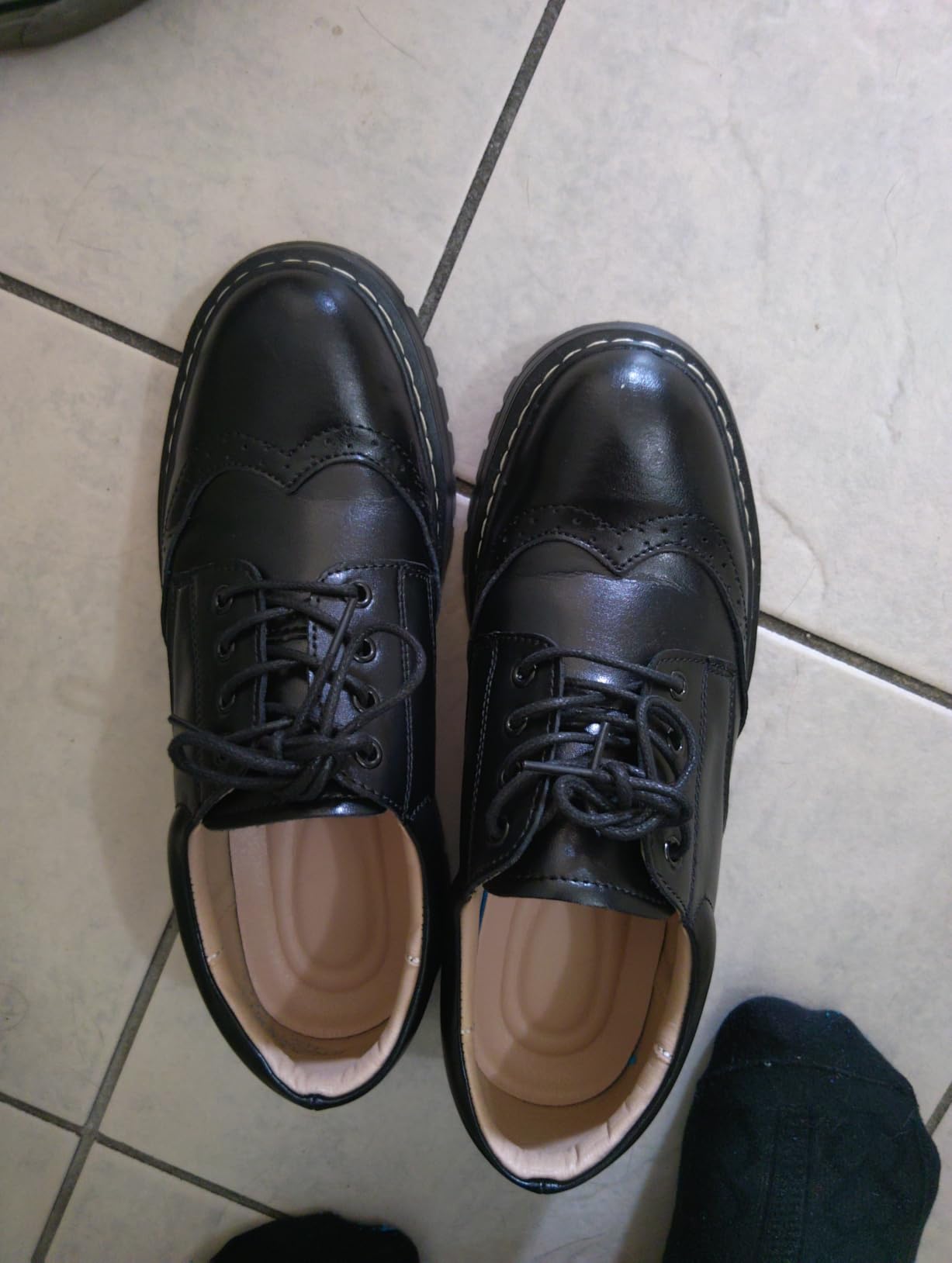 Women's Oxford Shoe,Wingtip Brogue,Non-Slip School Dress Shoes customer photo 2