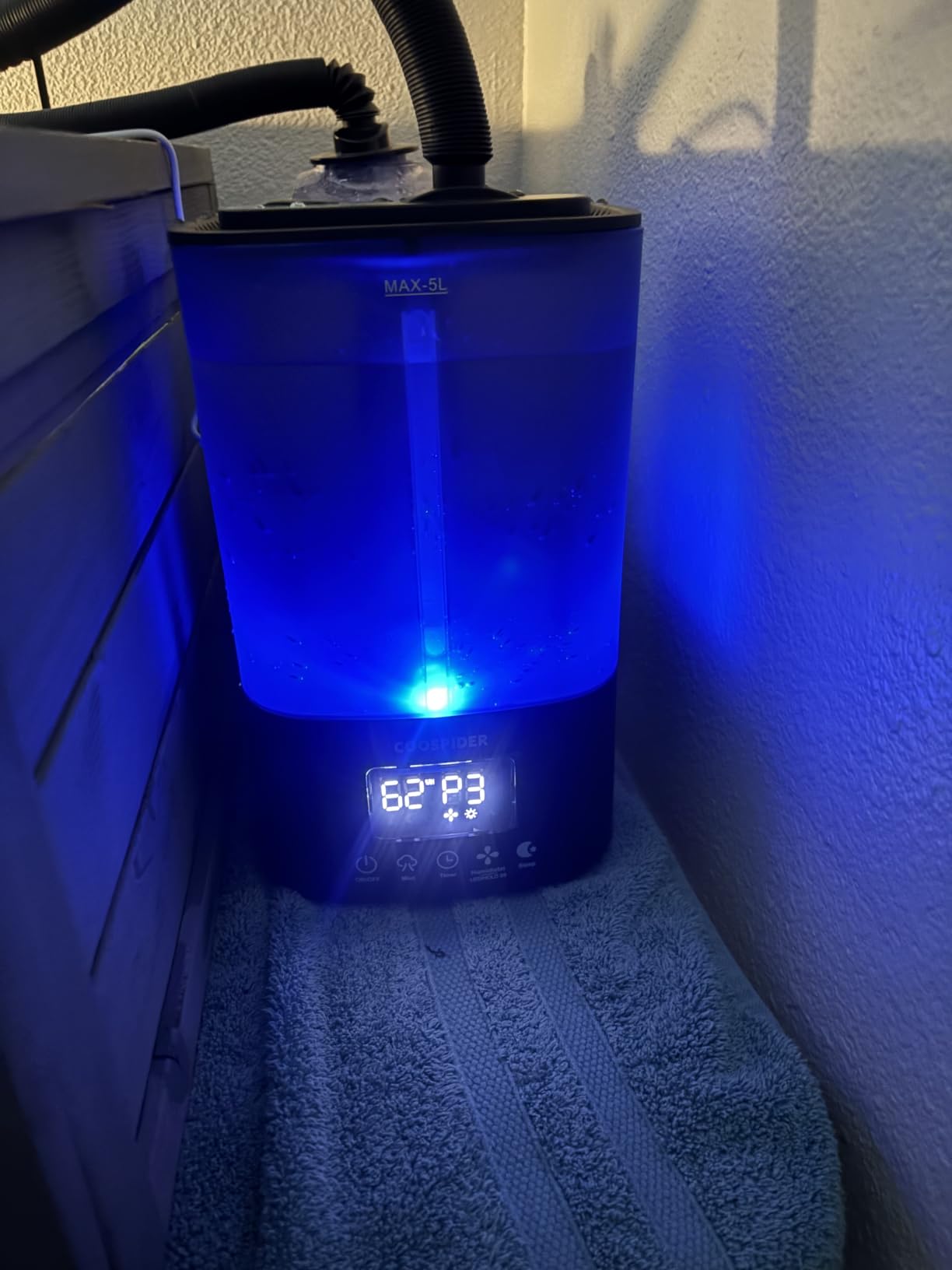 COOSPIDER Reptile Fogger Humidifier, Automatic Humidifiers for Reptiles Tank, Terrarium Humidifier with Timer Humidity Control, Reptile Mister for Amphibians Herps Vivarium (Black, 5L/1.32GAL) customer photo 1