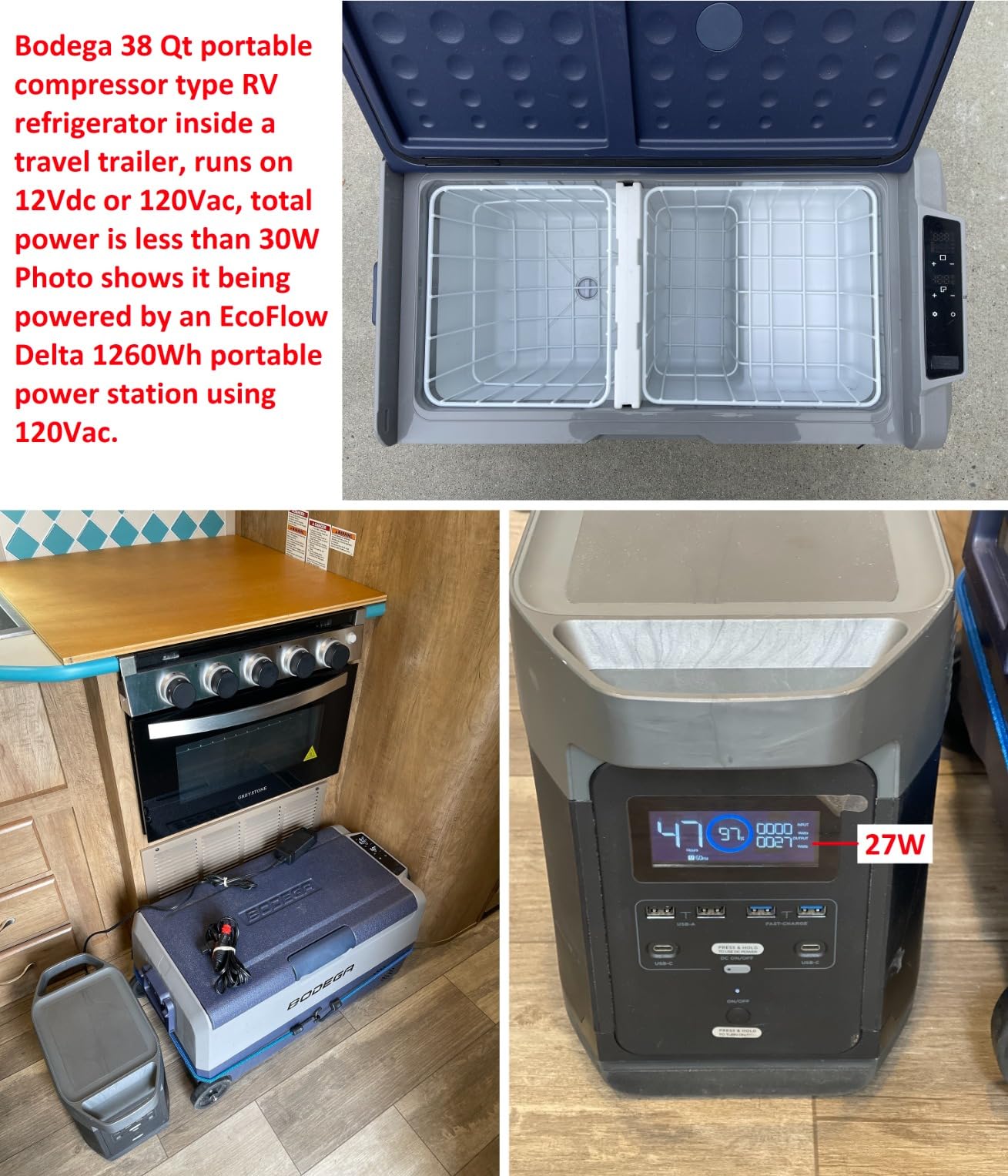 BODEGA 12 volt Car Refrigerator – 16QT Portable， Low Noise, Fast Cooling with LED Display, Multiple Charging Options, Energy-Efficient for Road Trips & Outdoor Adventures customer photo 1