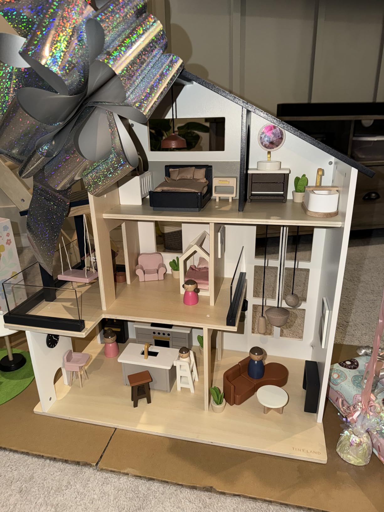 Tiny Land Wooden Doll House, Modern Family Dollhouse with Realistic Design customer photo 1