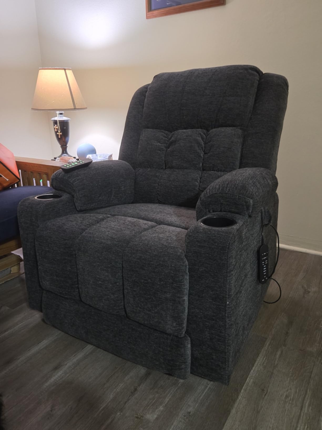 EONIX Dual Motor Power Lift Recliner Chair, Heat & Massage, 5'6'', Burgundy customer photo 2