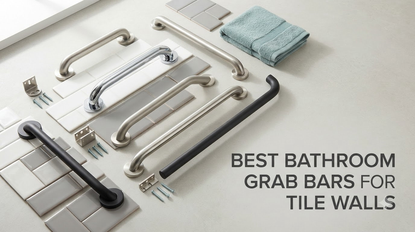 best bathroom grab bars for tile walls