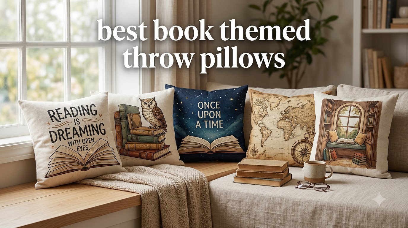 best book themed throw pillows