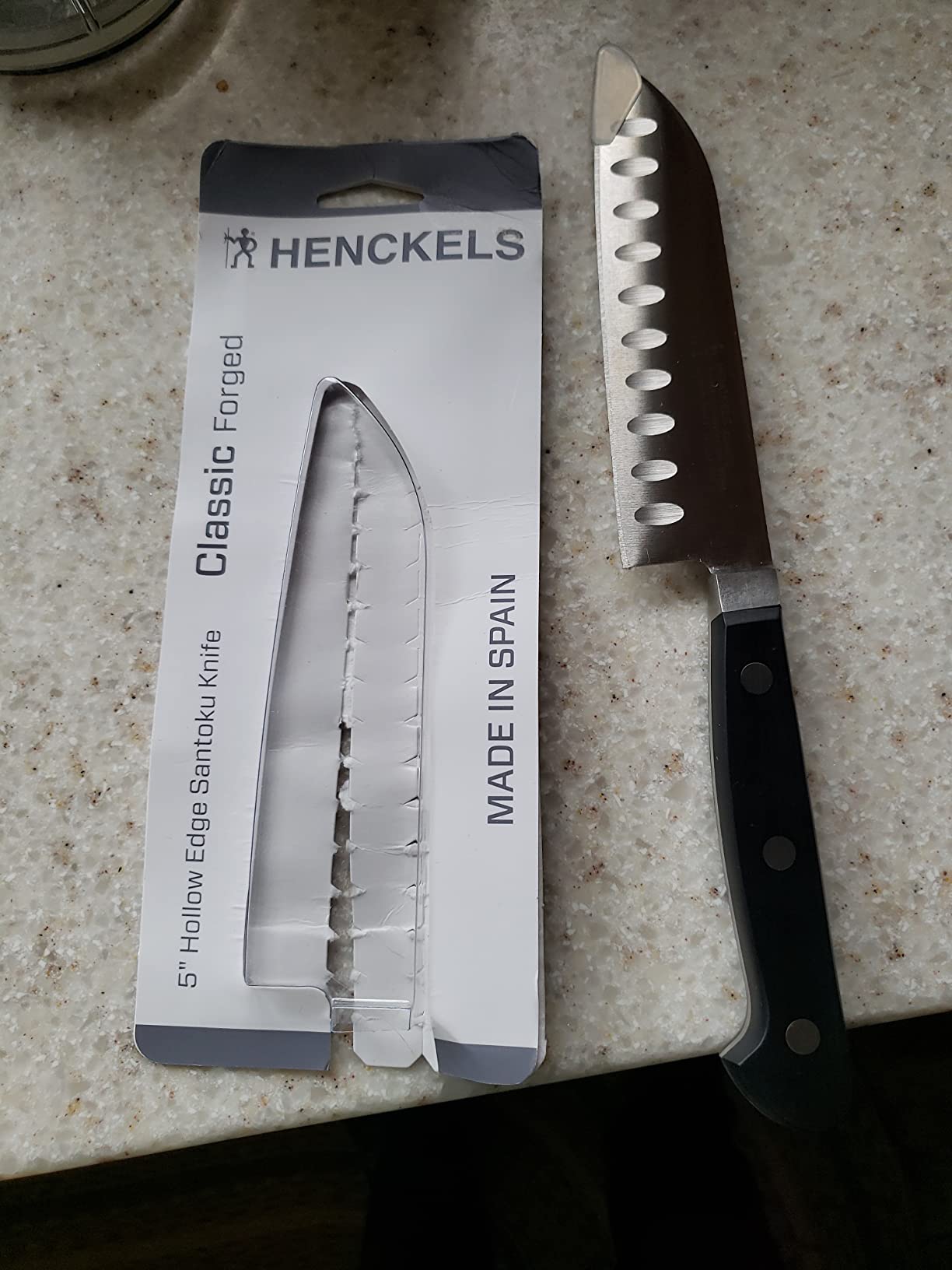 HENCKELS Classic Razor-Sharp Hollow Edge Santoku Knife 7 inch, German Engineered Informed by 100+ Years of Mastery customer photo 1