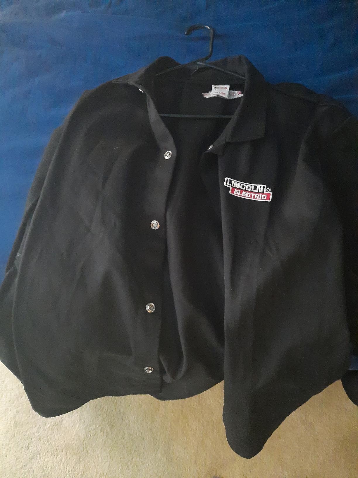 Lincoln Electric unisex adult Traditional Split Leather Sleeved Welding Jacket, Black, Medium US customer photo 1