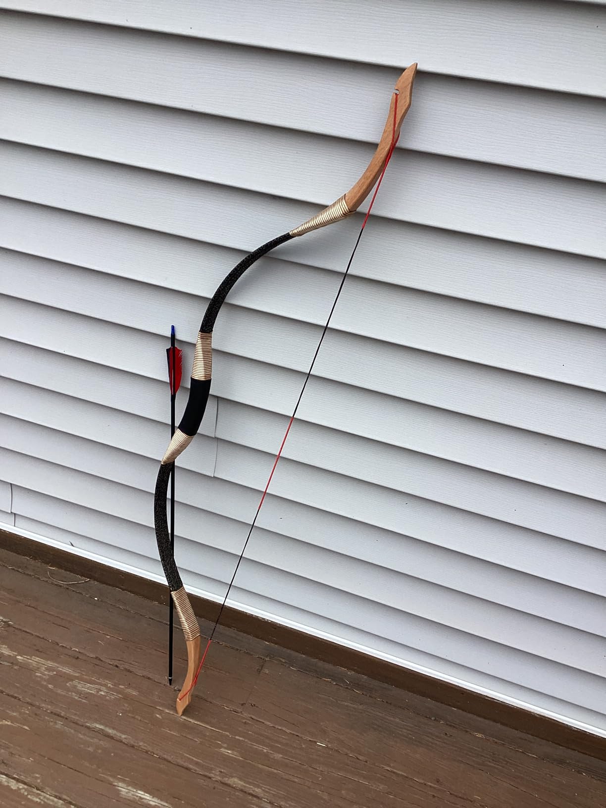 TOPARCHERY Black Hunter Traditional Recurve Bow 53'' Archery Hunting Handmade Horse Bow Longbow 30-50 lbs customer photo 2