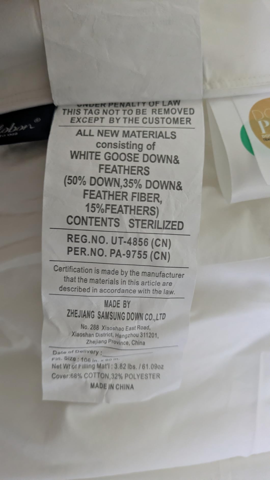 Globon Winter Goose Down Comforter Queen Size,800 Fill Power,White customer photo 1