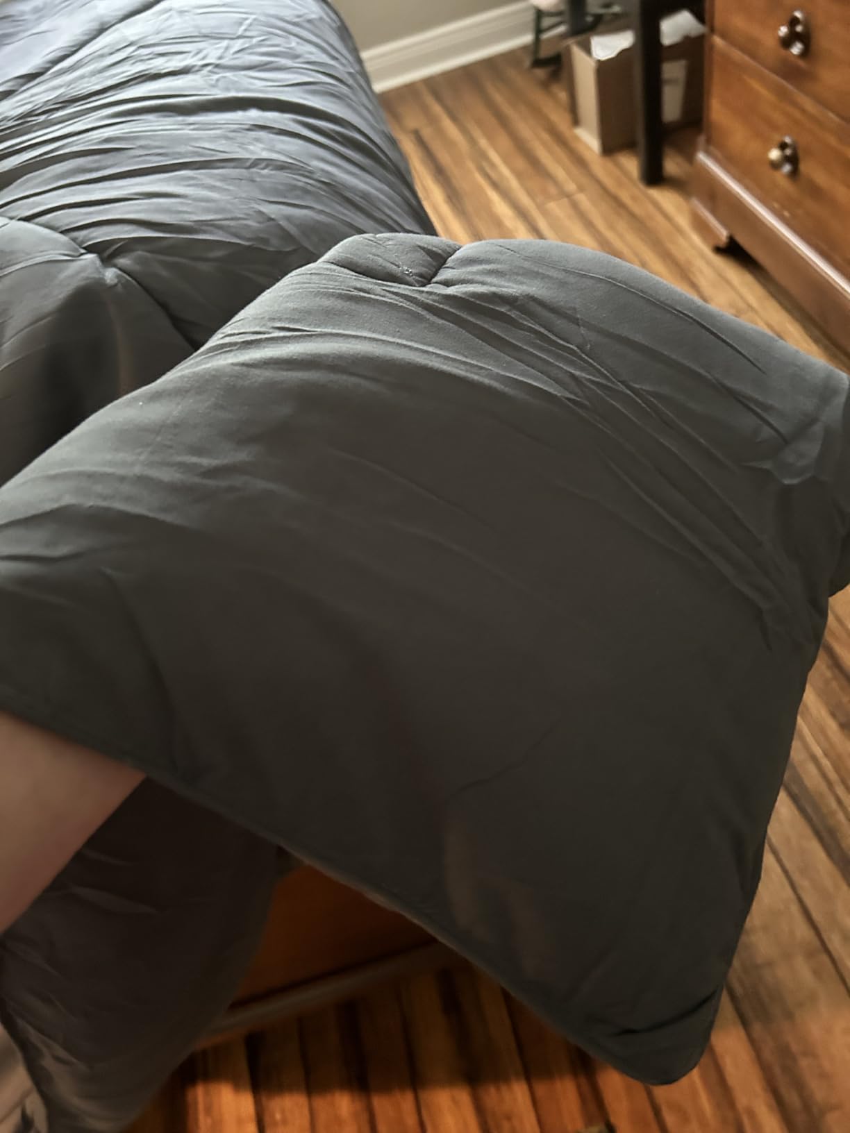 TEKAMON All Season Queen Comforter,Down Alternative Duvet Insert,Grey customer photo 2