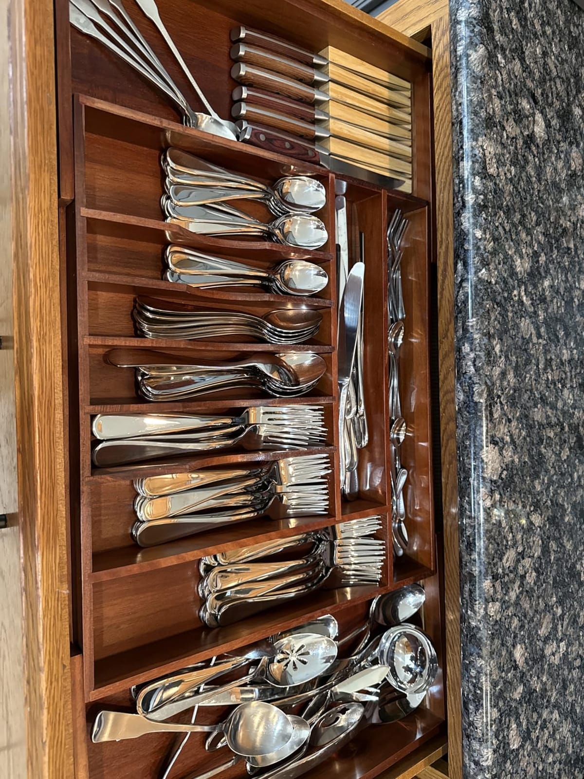 KitchenEdge Silverware & Utensil Drawer Organizer, 18-33 in, Bamboo customer photo 2