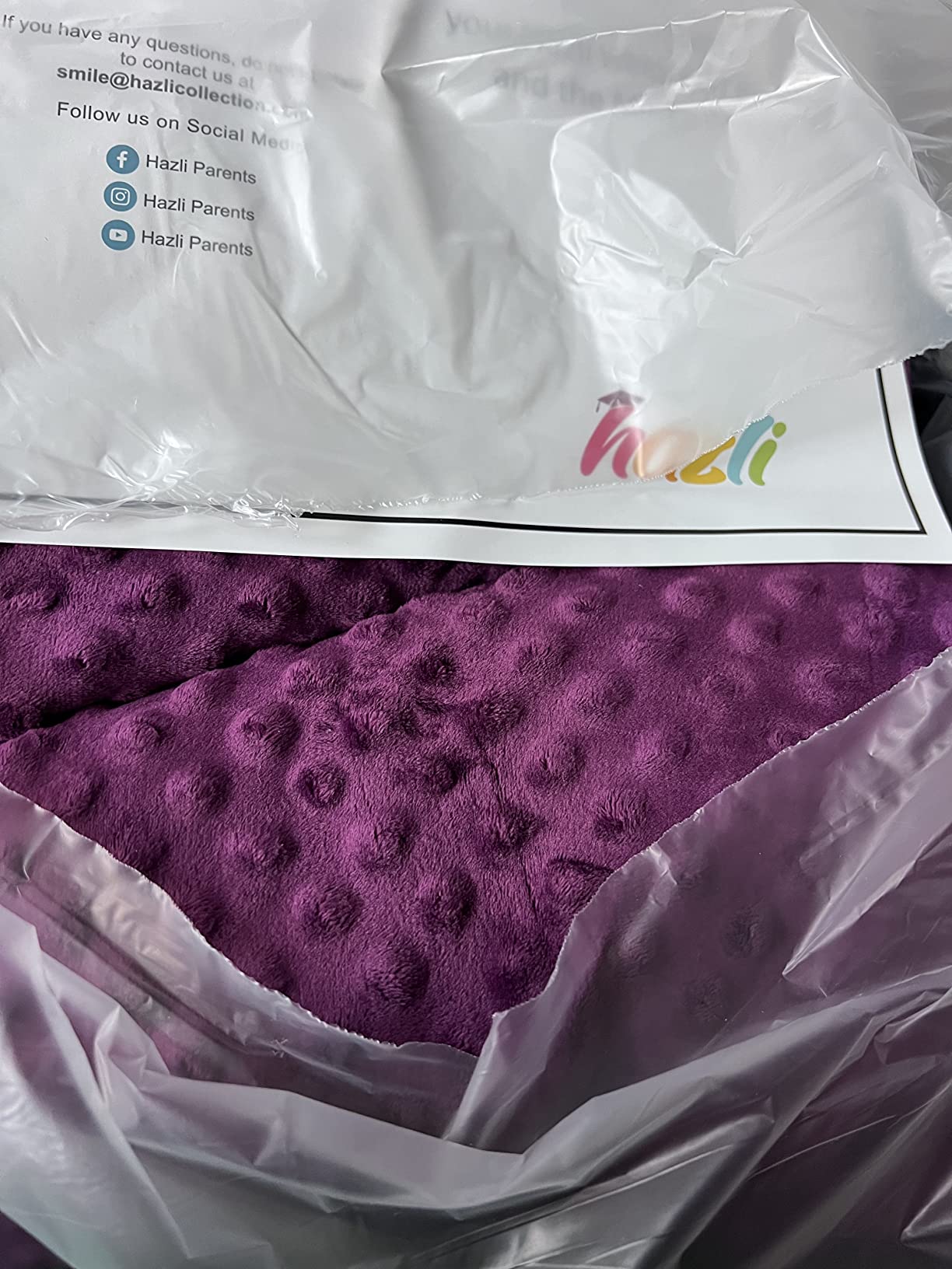 hazli Super-Soft Weighted Blanket 5 Pounds - Easy to Clean, Washable Minky Cover - 36x48 Inches 5lbs Heavy Blanket for School-Age Children Ages 5+ customer photo 2