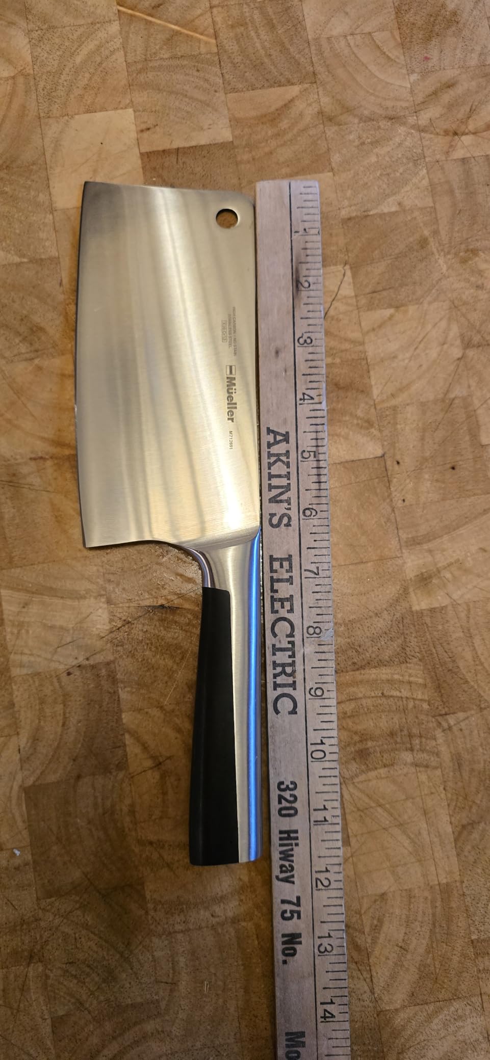 Mueller 7-Inch Meat Cleaver Butcher Knife, German High Carbon Steel customer photo 2