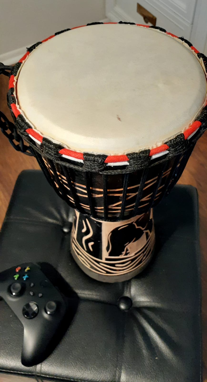 Djembe Drum, AKLOT African Drum Hand-Carved 8 inches Mahogany Goatskin Drumhead for Adults Starter Beginners customer photo 2