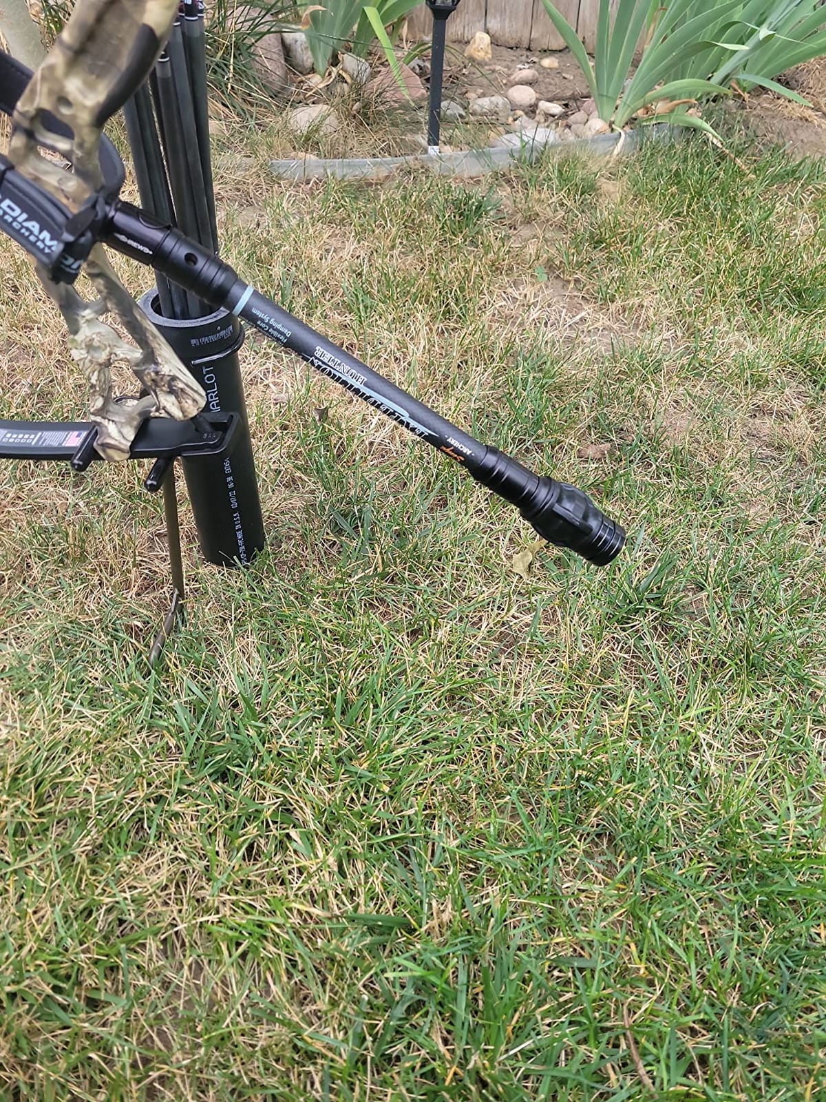 SUNYA Archery Bow Stabilizer for Compound Bow, Carbon Fiber Body Flexible Core, Damping System and Weights Kit, 8