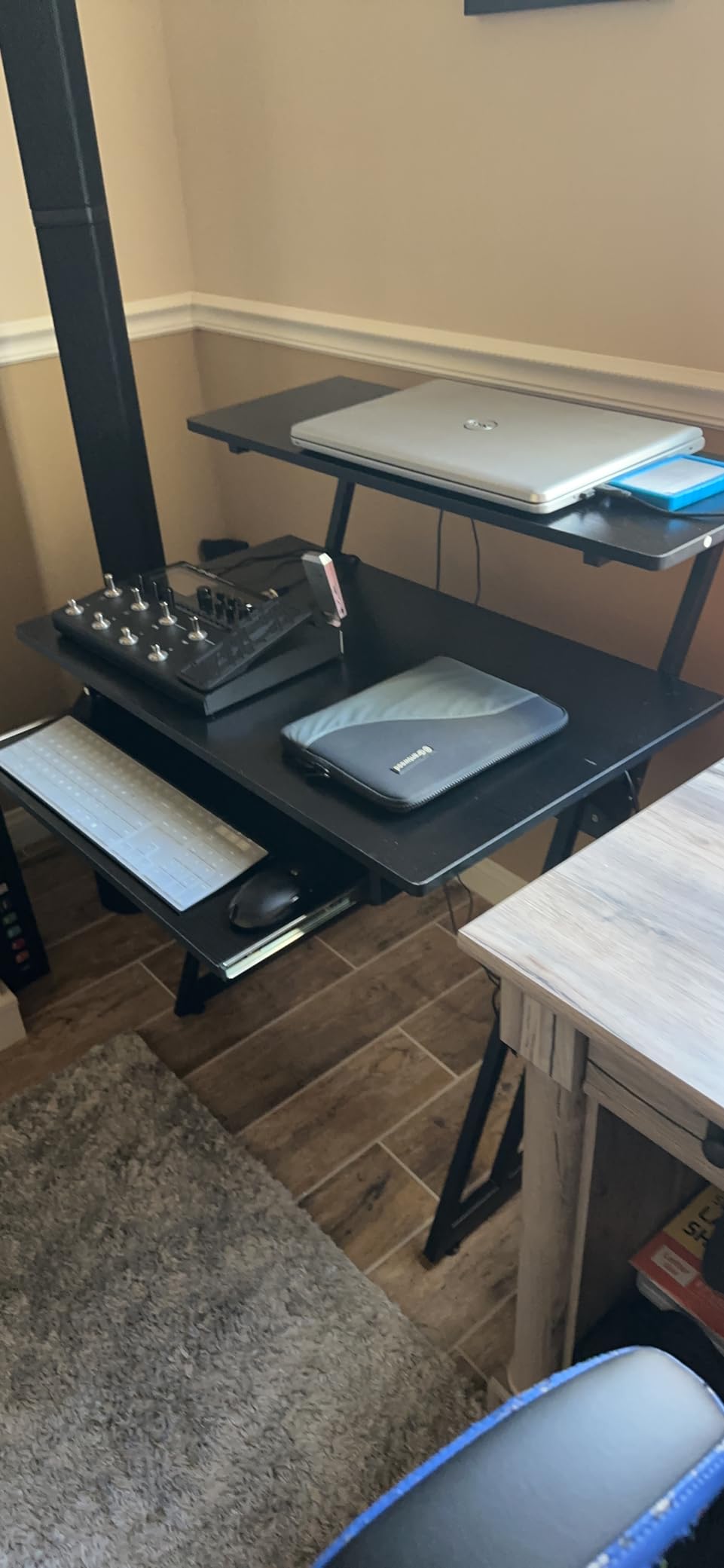 Monoprice Recording Studio Desk - with Raised Platform and Keyboard Tray, Black - Stage Right customer photo 2