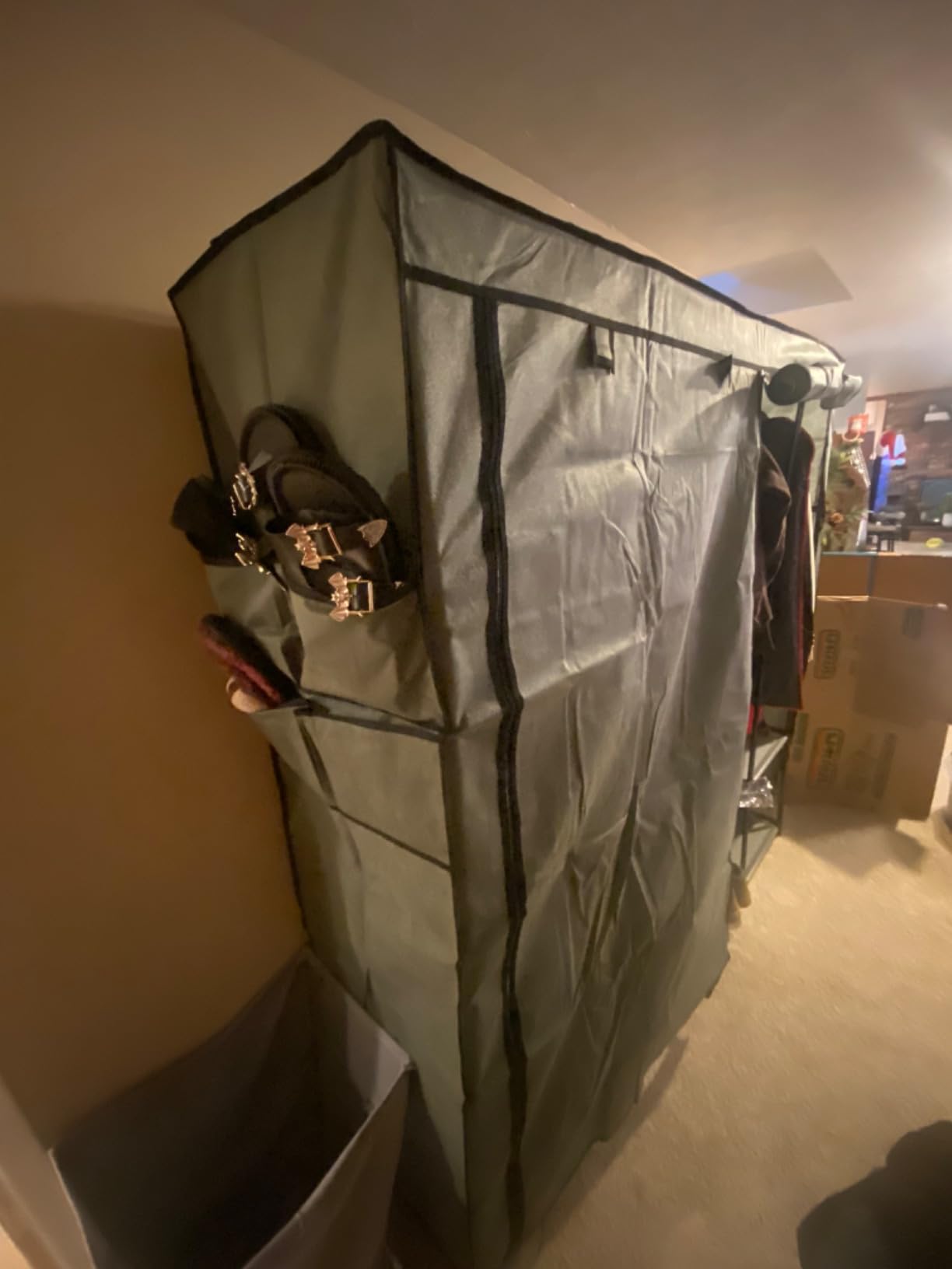 SONGMICS Portable Closet with Cover, 4 Hanging Rods and Shelves customer photo 1