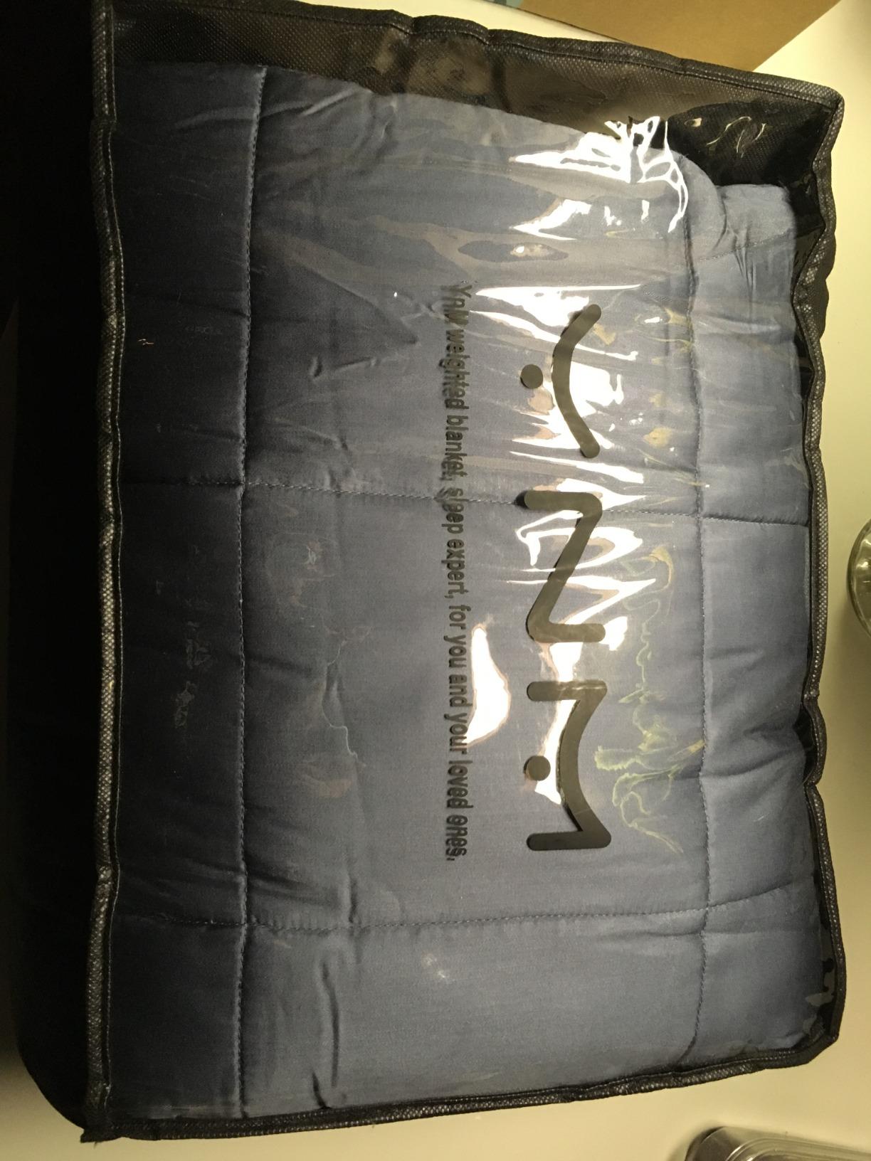 YnM King Size Cooling Weighted Blanket for Adults (88x104 Inches, 30 Pounds, Blue Grey), Perfect for Hot Sleepers with Cooling Rayon/Glass Beads, Heavy Bed Blanket for Couple on Queen or King Bed customer photo 2