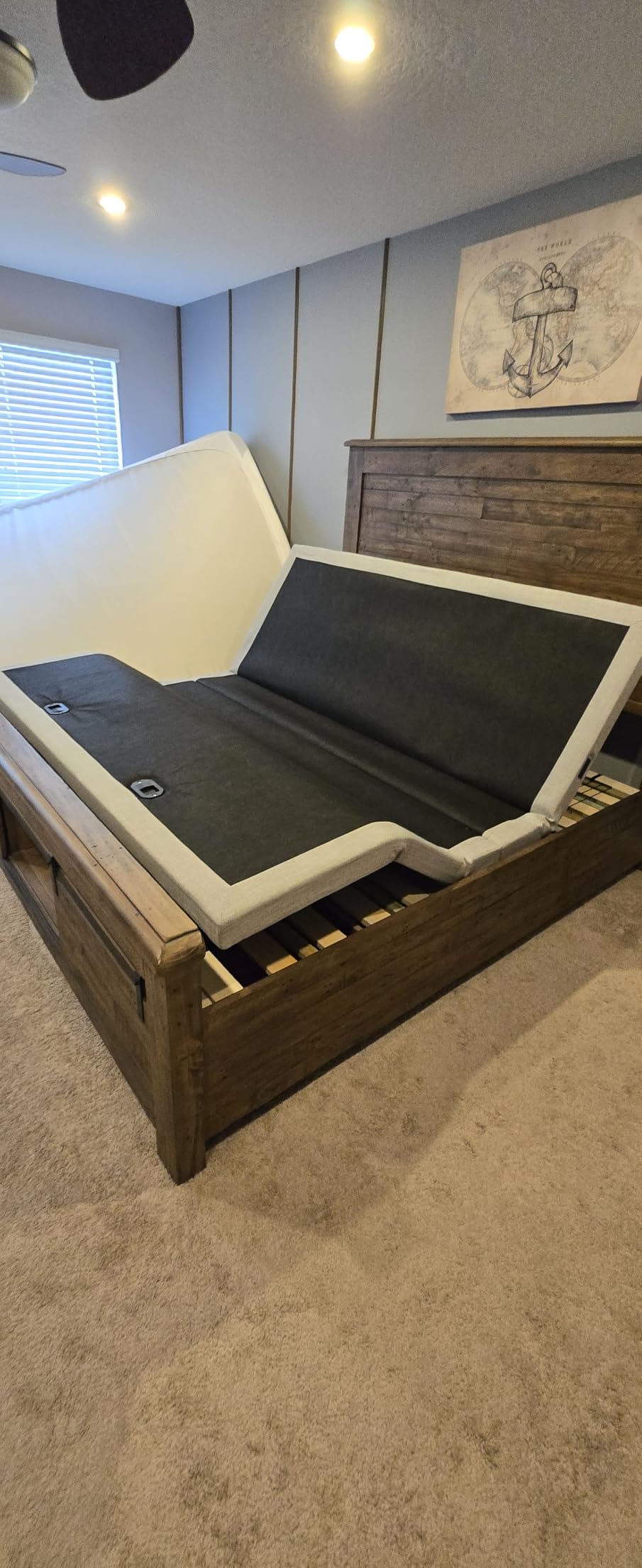 Irvine Home Collection Full Adjustable Bed Base - Dual Massage - USB Ports - Zero Gravity - Underbed Light - Wireless Remote - Zero Clearance - Anti Snore - Memory Positions customer photo 2