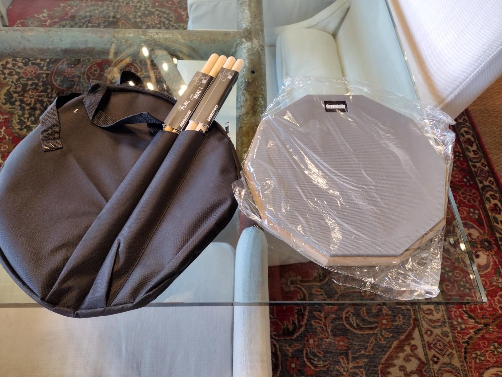 Drum Practice Pad for drumming drum pad and sticks 12 In customer photo 1