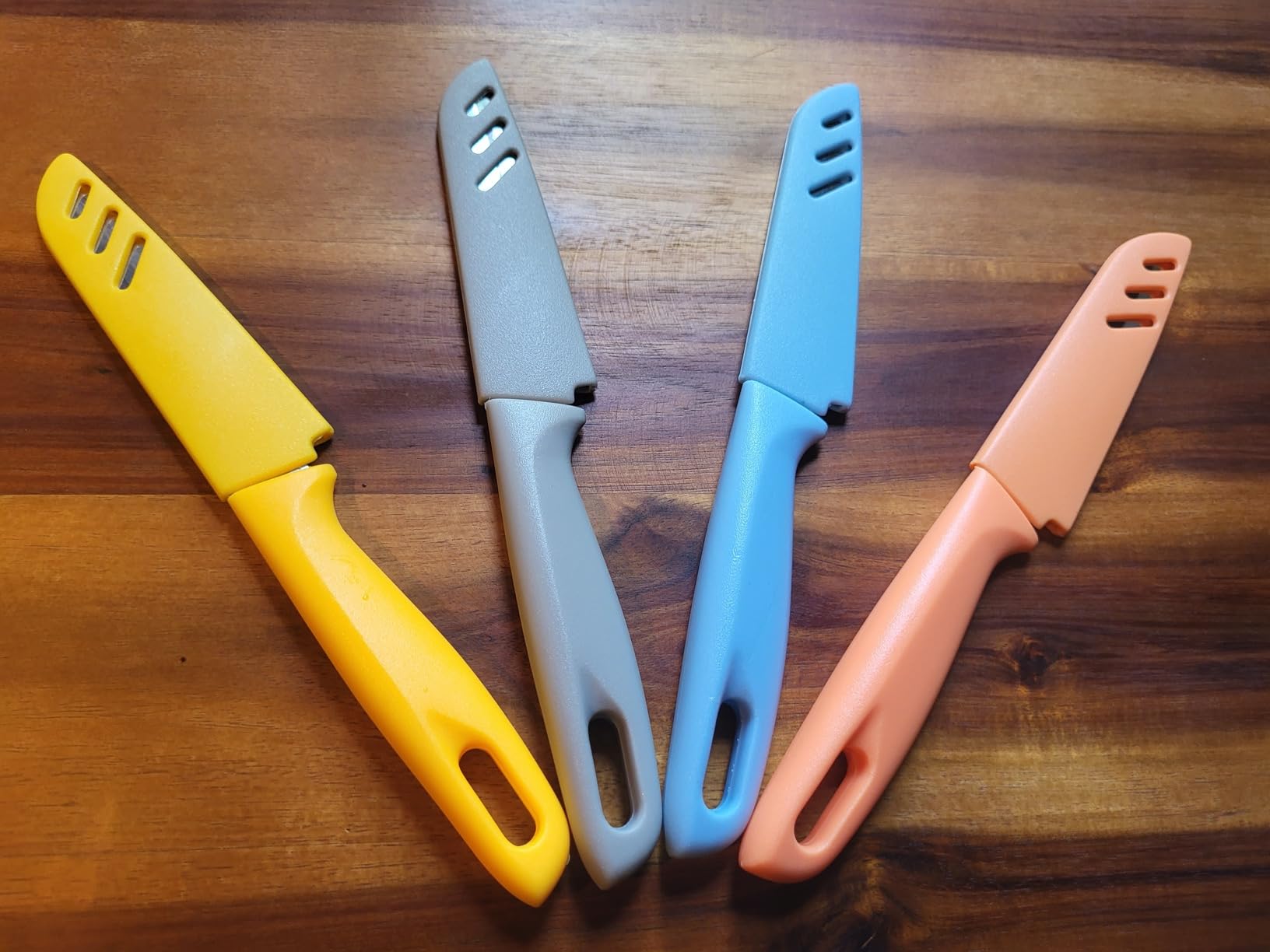 Paring Knife Set of 4 with Sheaths, Small Fruit & Vegetable Kitchen Knives customer photo 2