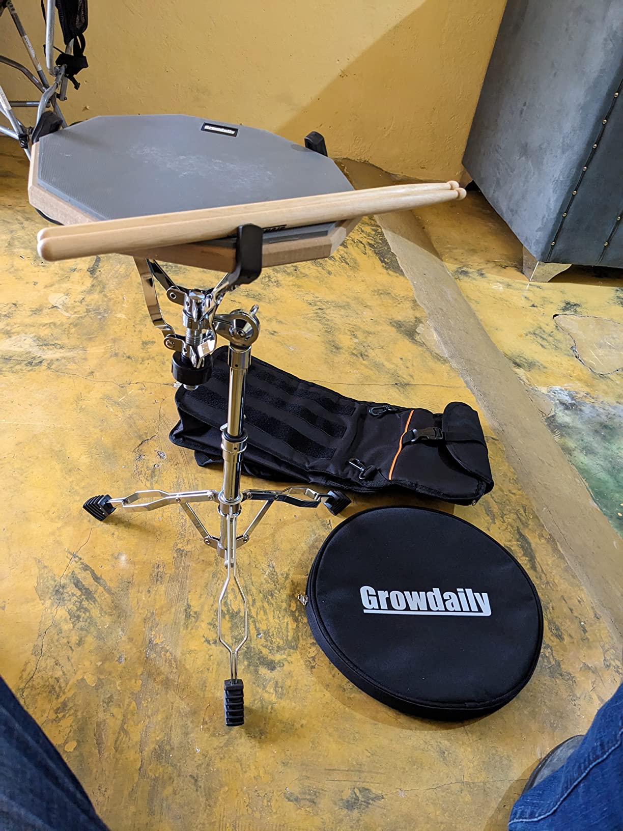 GrowDaily Drum Practice Pad Snare Drum Stand Set 12 In With Blue customer photo 2