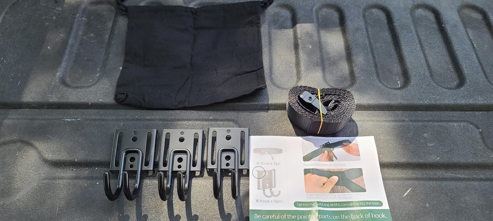 PAMASE Tree Stand Gear Hanger with 3 Quiet Rubber-Coated Metal Hooks customer photo 1