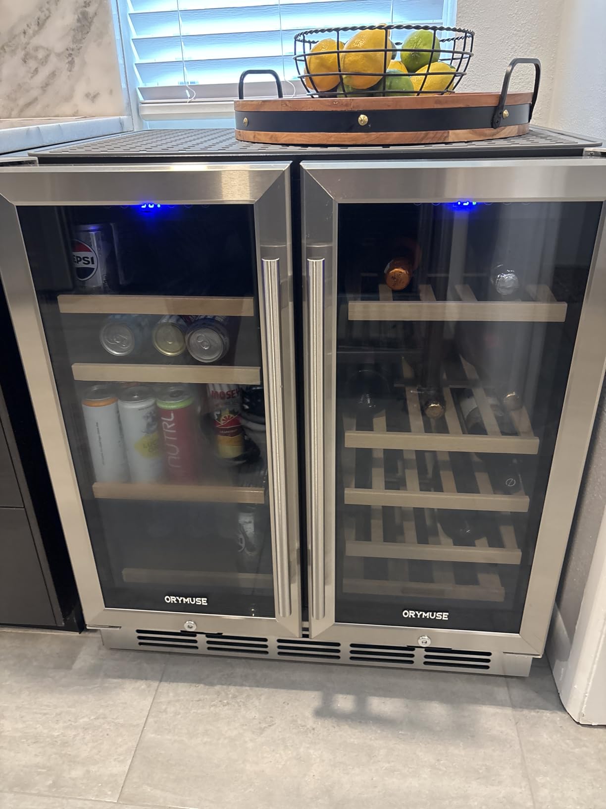 ORYMUSE 24 Inch Beverage Refrigerator, 180 Can Under Counter Drink Fridge customer photo 2