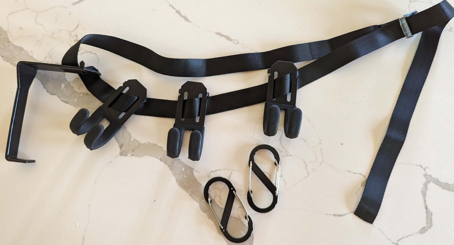 Treestand Strap Gear Hangers Comes with 3 Metal Gear Hooks and 1 Bow Hanger, for Tree Stand Platform Hunting Gears customer photo 1