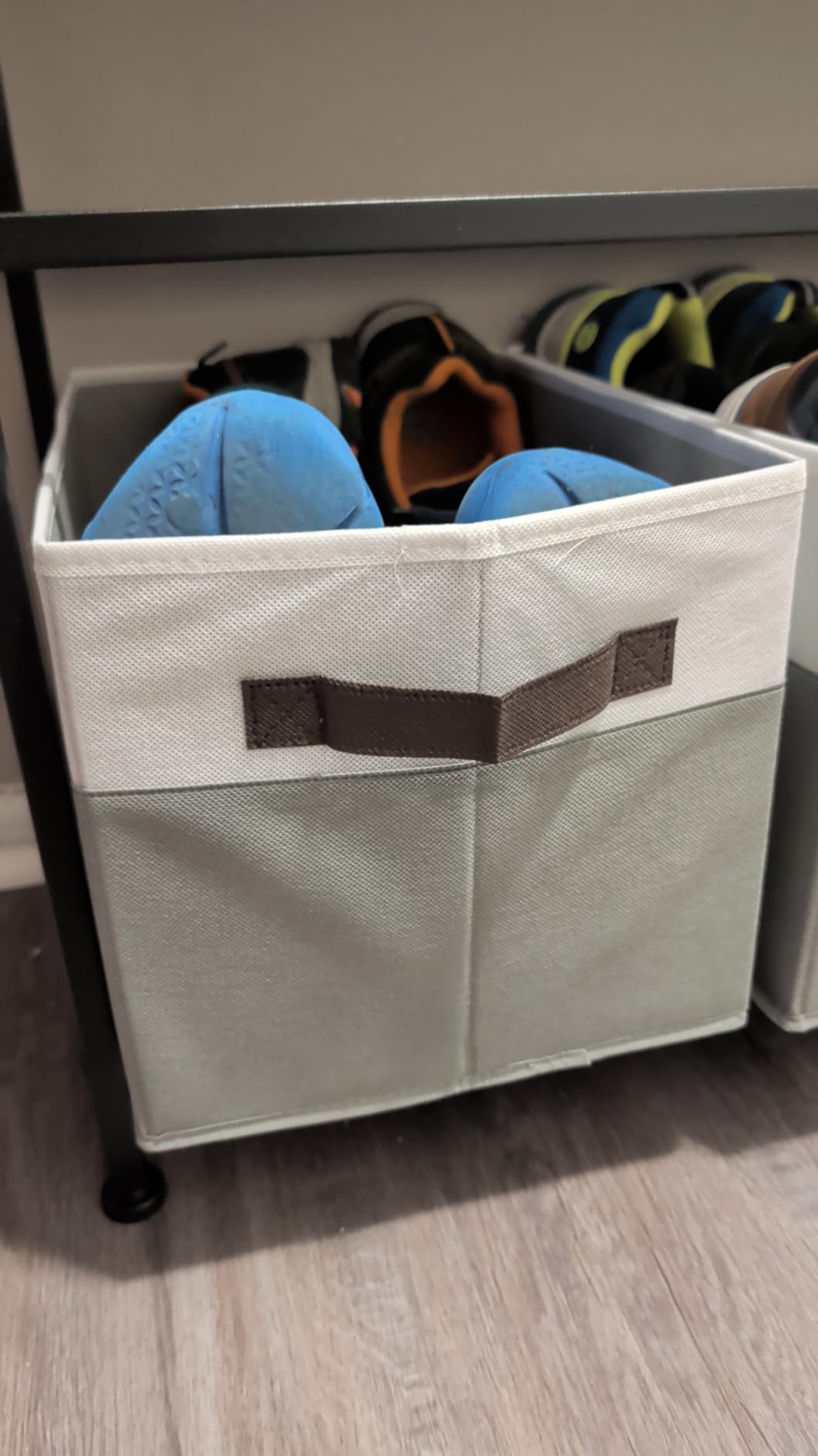 Criusia Large Storage Bins for Shelves 4 Pack, Closet Storage Baskets for Clothes Blanket Beddings Towels, Collapsible Fabric Closet Organizer Bins with Handles/ Laundry Room Organization customer photo 2